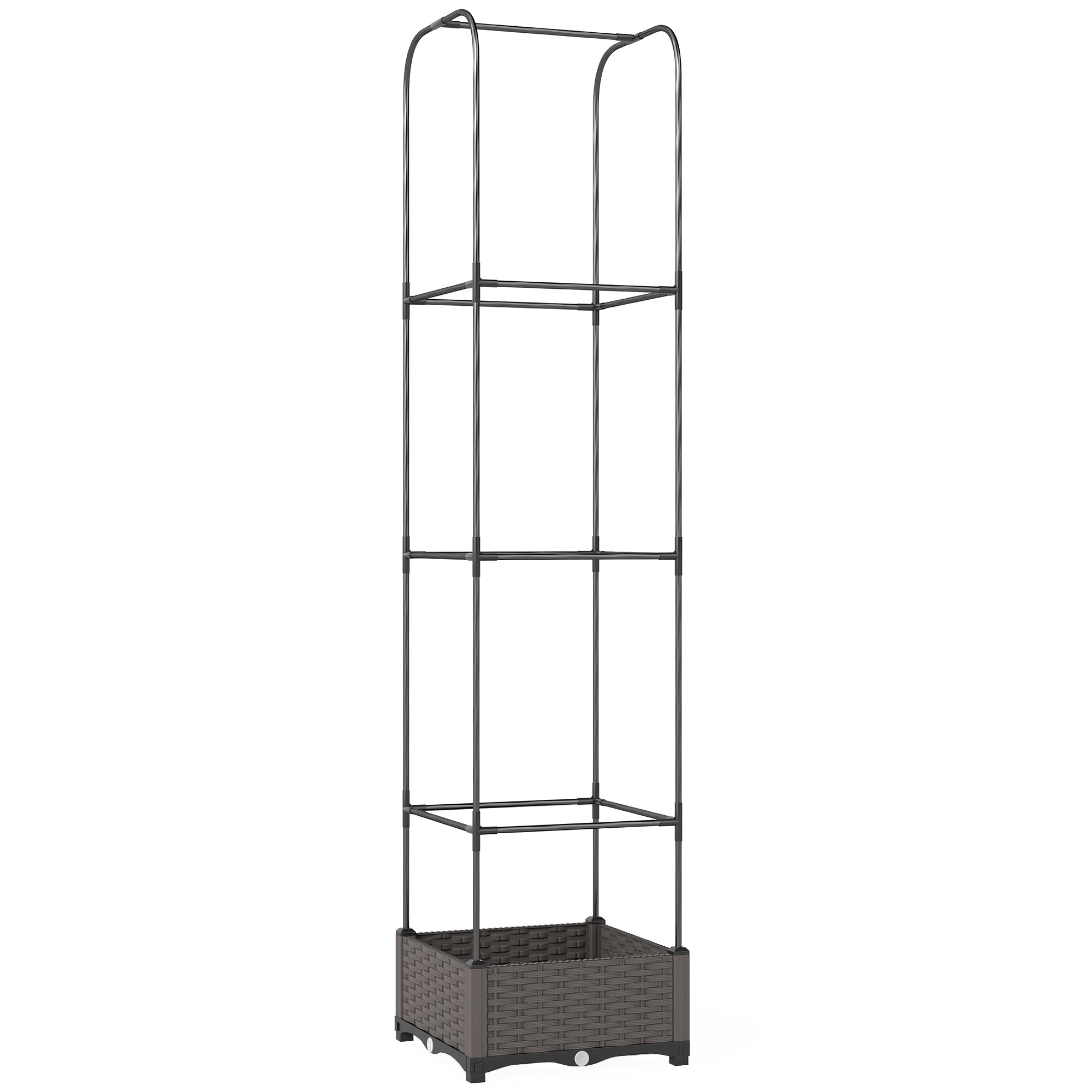 Cavix Black Steel Raised Planter - 40cm - Life Essentials