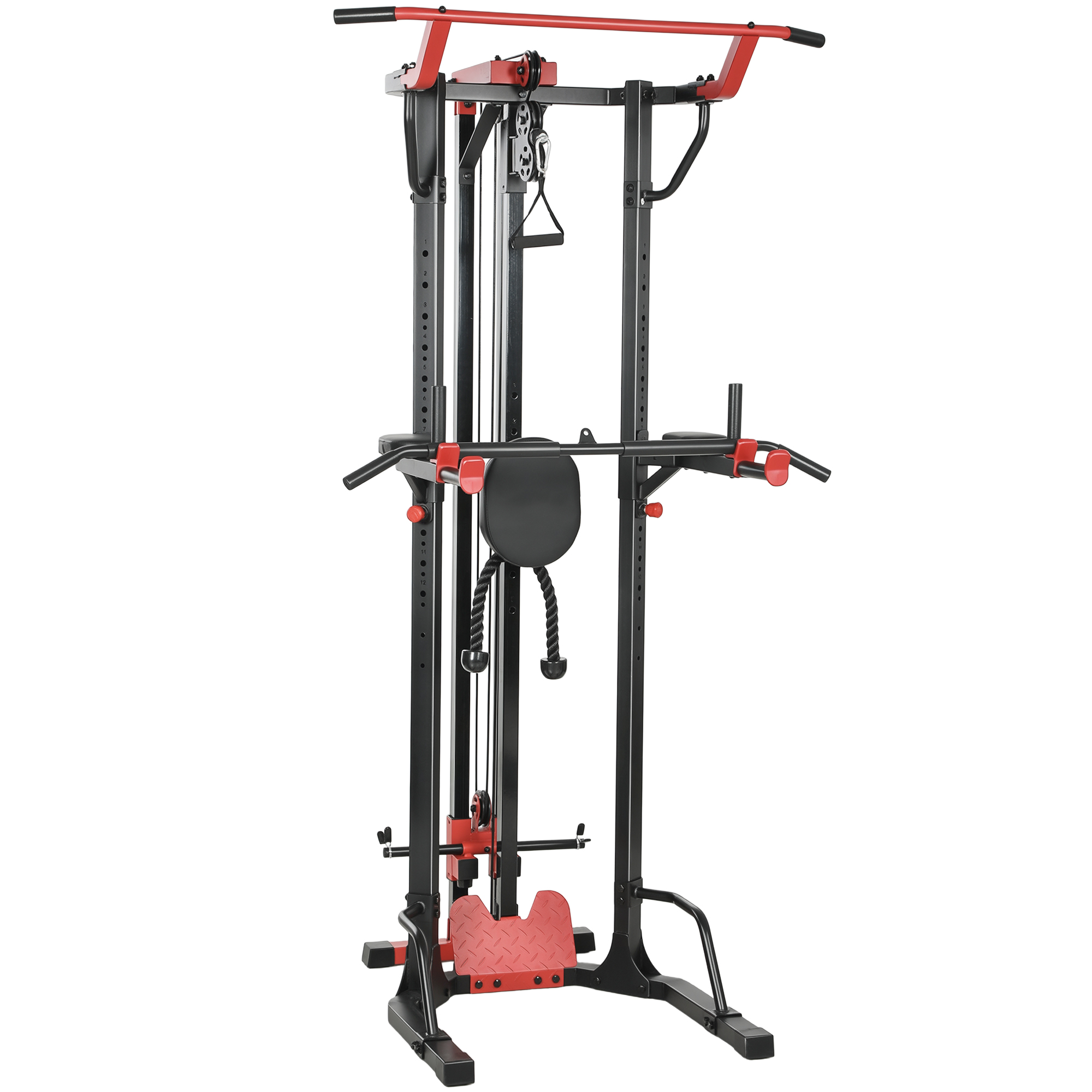 Luxena Red Steel Multi Gym Power Tower Station - 100cm - Life Essentials