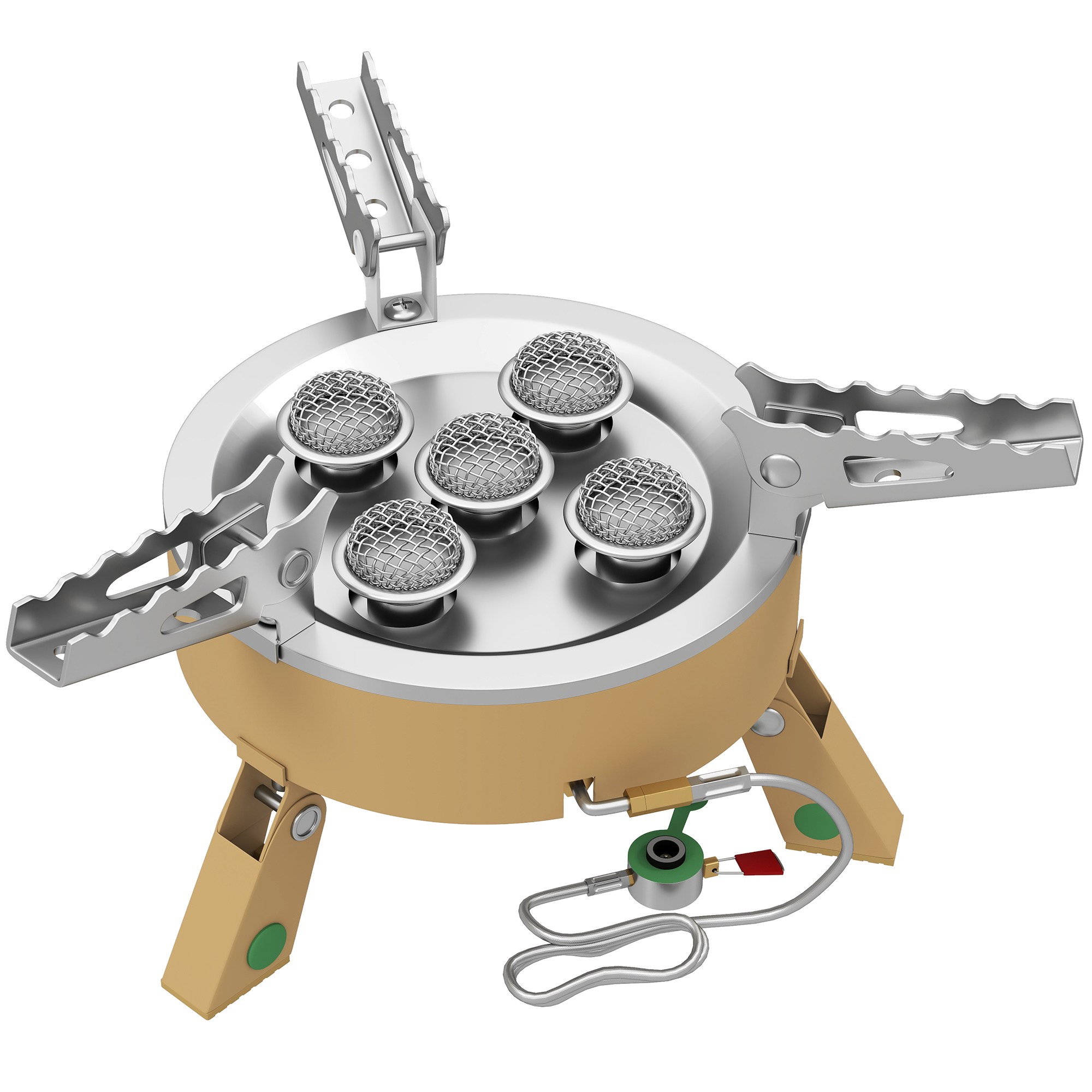 Foxune Khaki Stainless Steel Camping Stove Barbecue - 22cm - Life Essentials