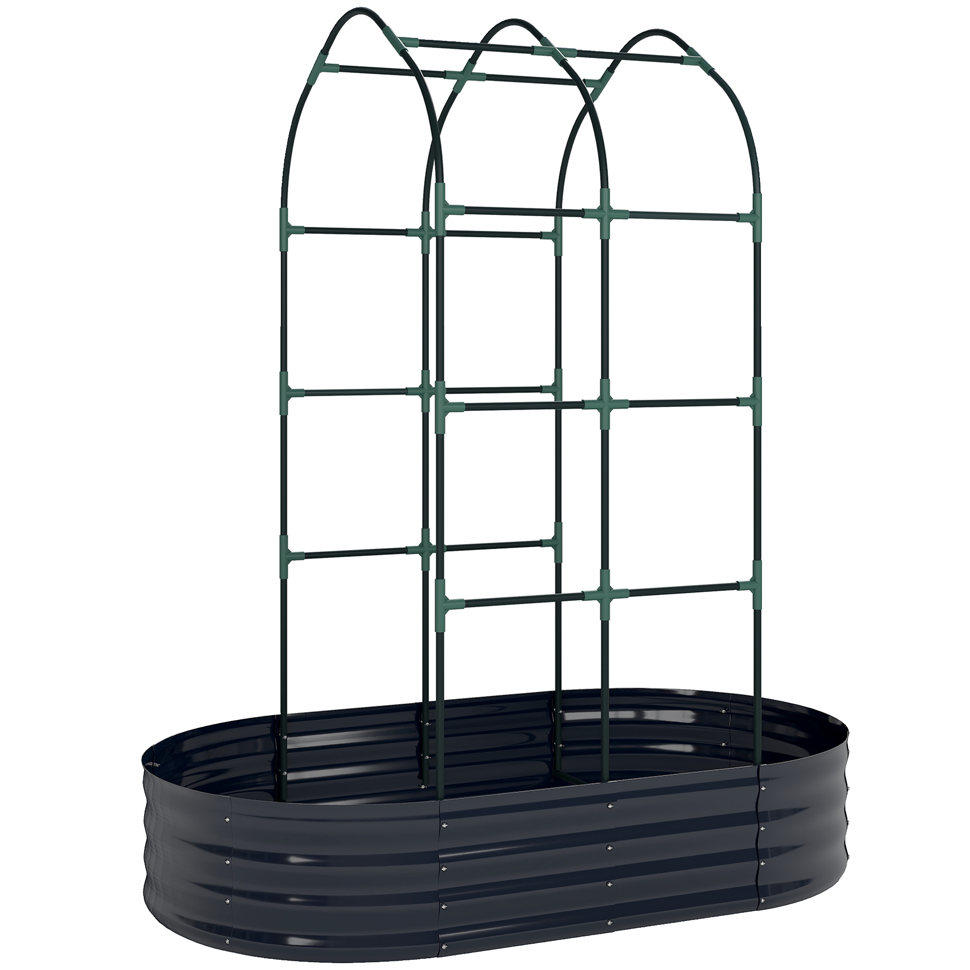 Elmheir Dark Grey Metal Planter - 90cm - Life Essentials