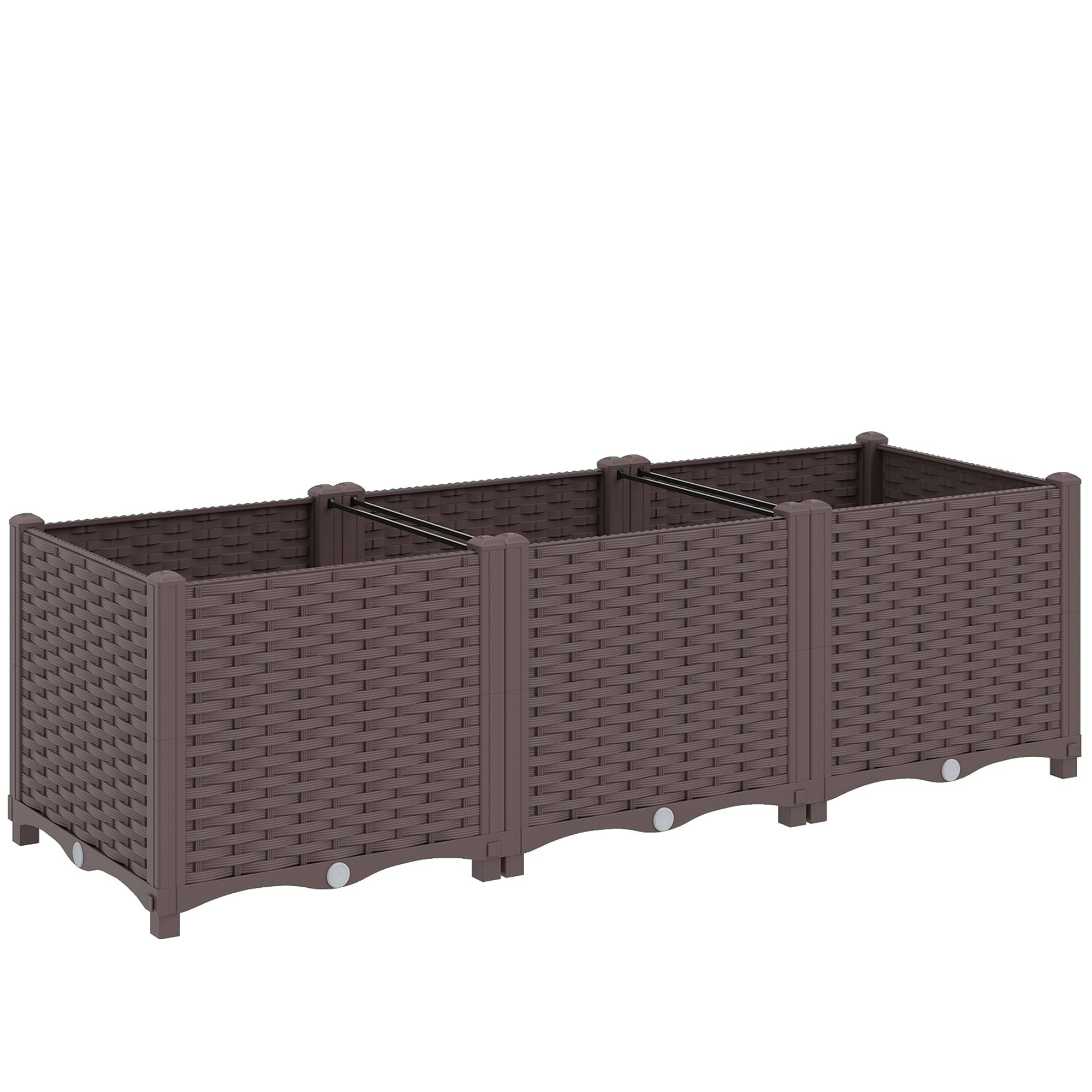 Briglen Brown PP Raised Garden Bed with Legs Planter - 40cm - Life Essentials