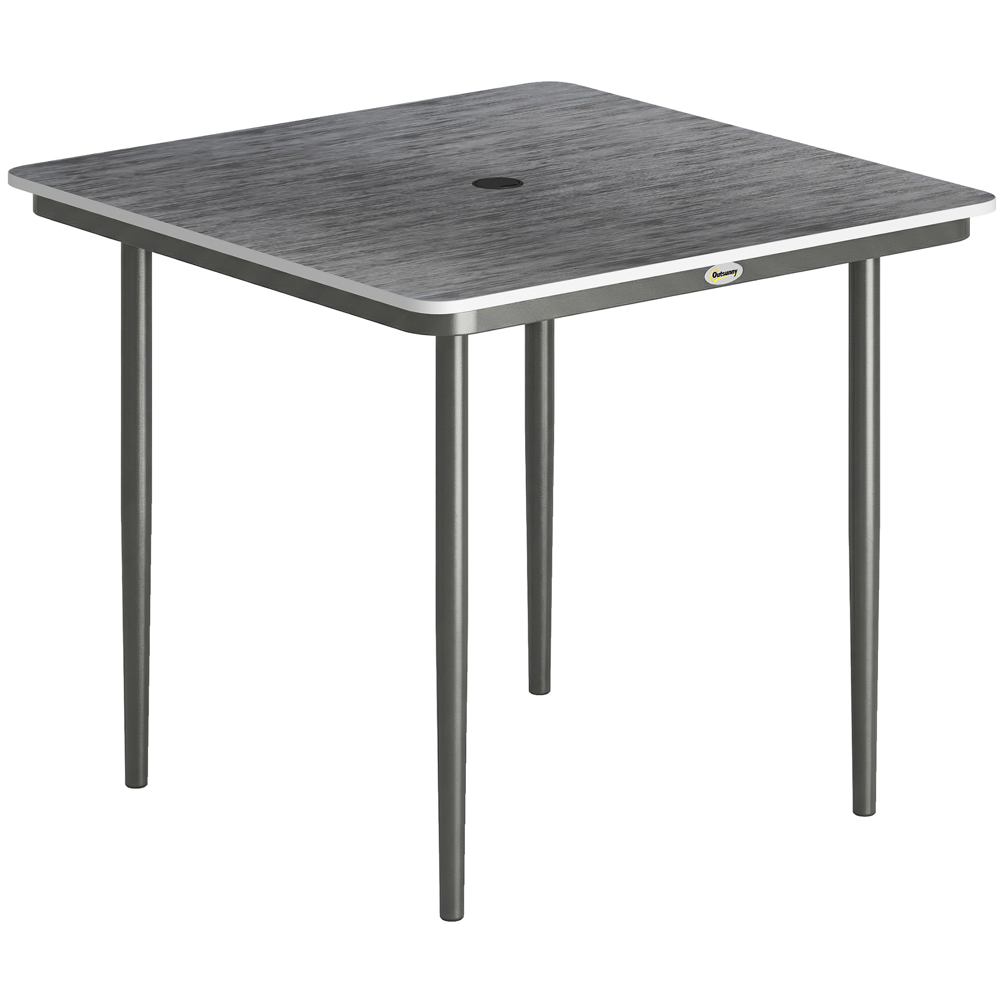 Faicote Dark Grey Metal Dining Table - 85cm - Life Essentials