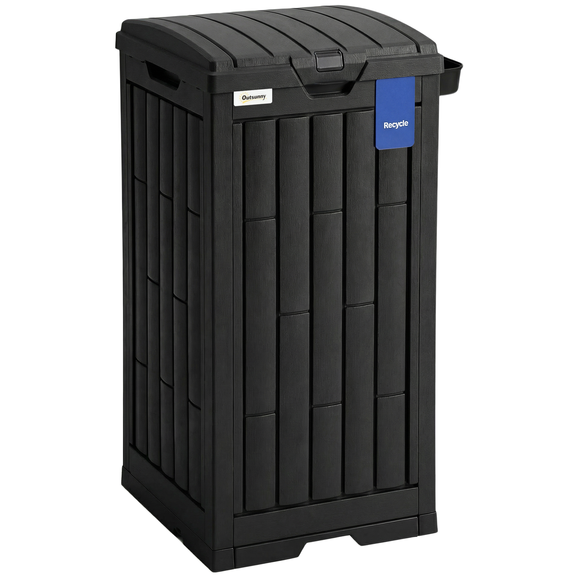 Foxia Black PP Waste Trash Bin - 41cm - Life Essentials