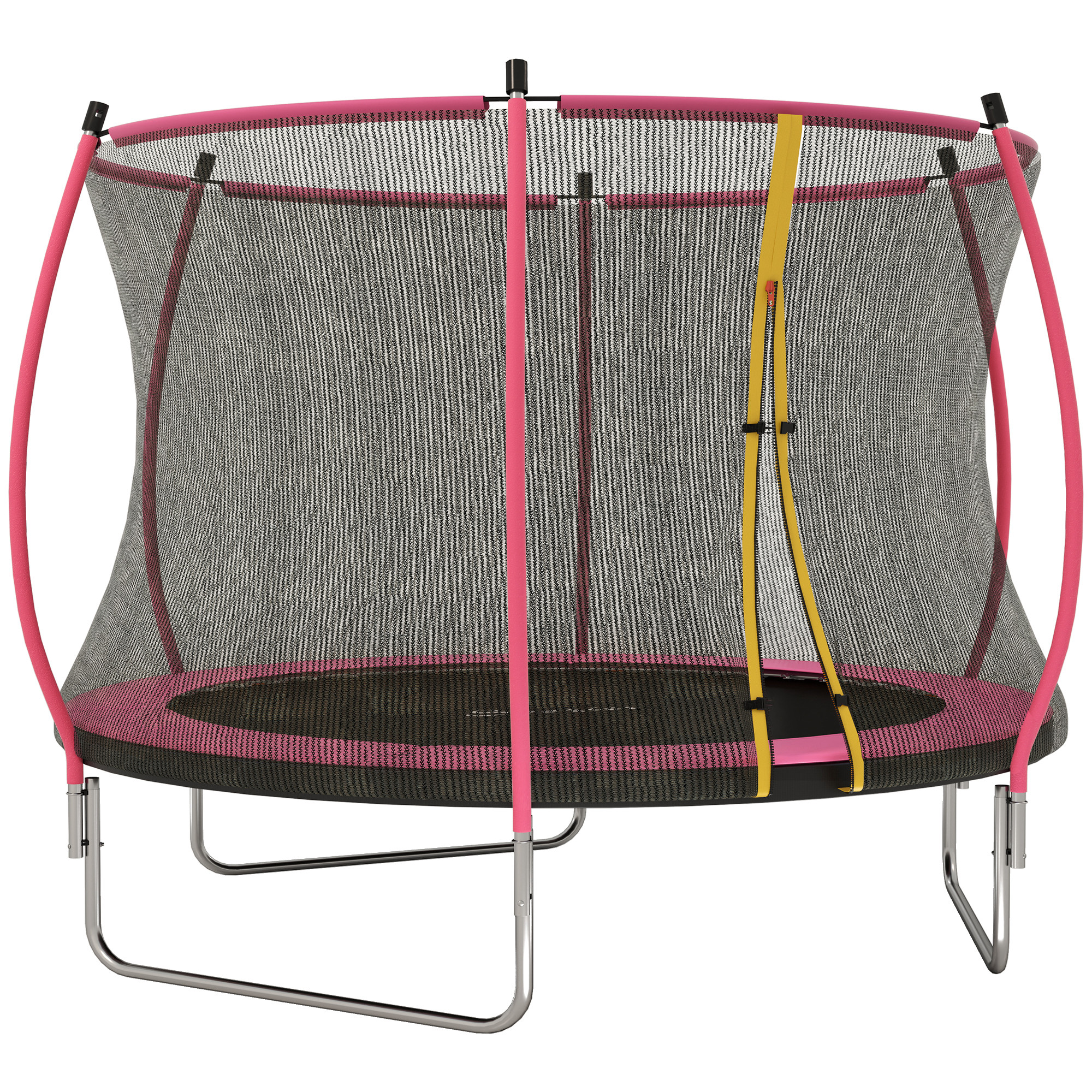Marcrof Pink Steel Trampoline with Enclosure Net - 240cm - Life Essentials