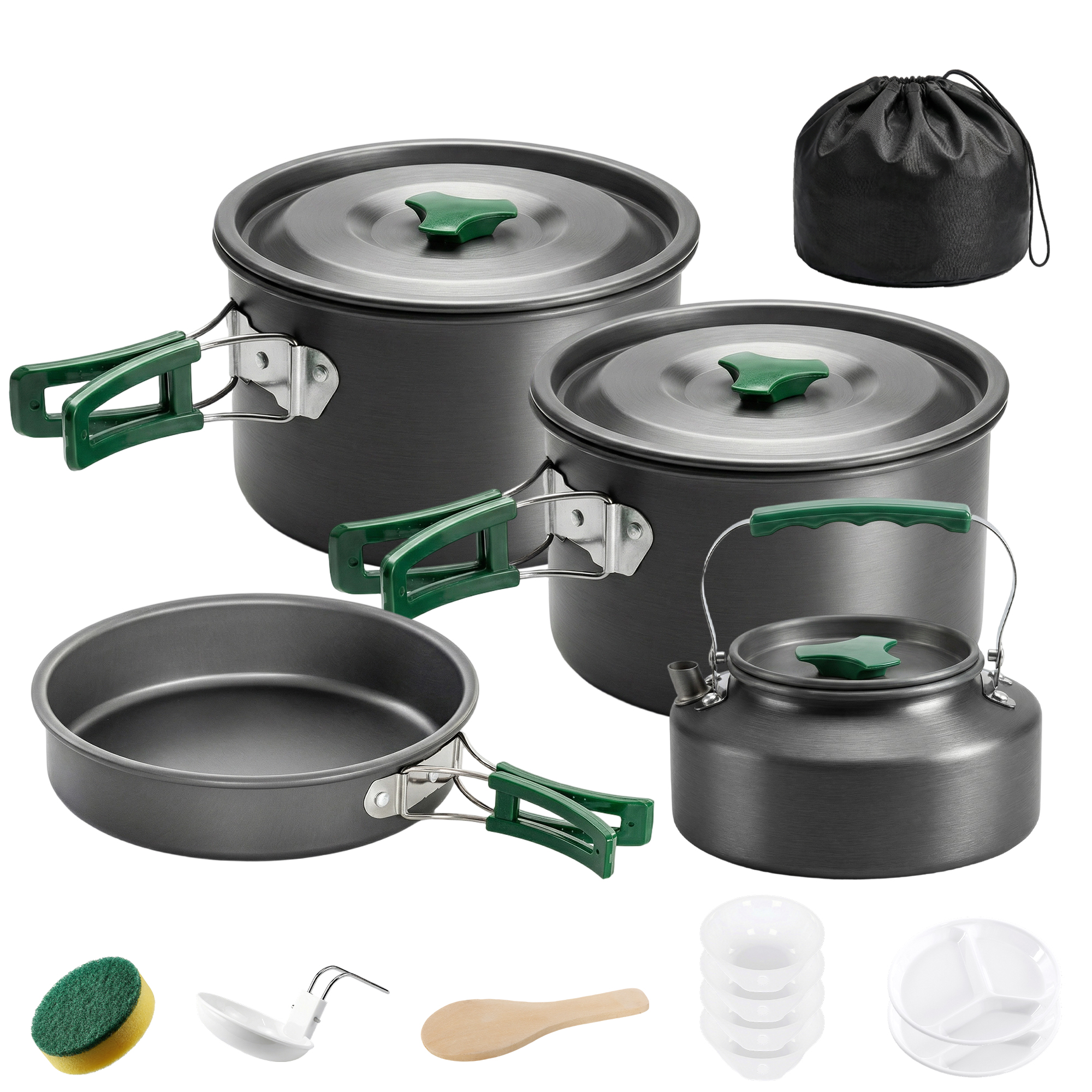 Rosbury Grey Aluminium Camping Cookware Set - 19.2cm - Life Essentials
