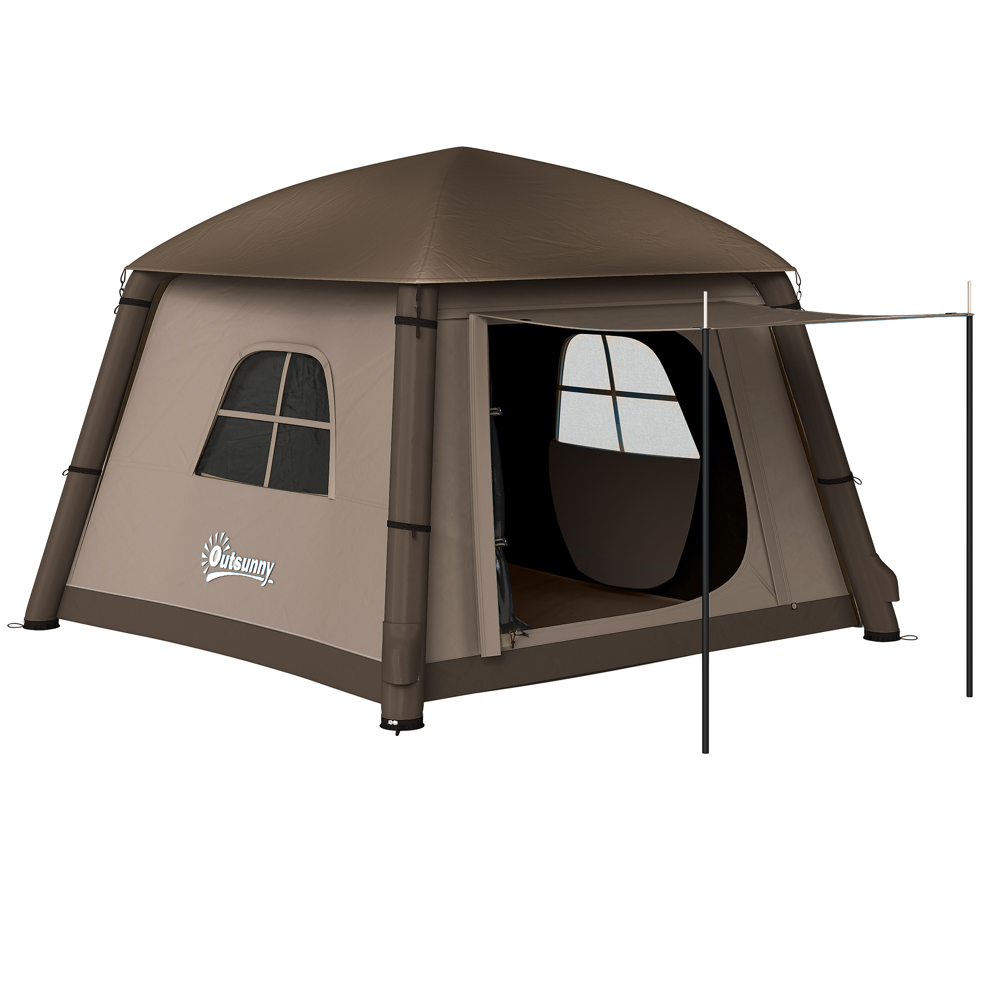 Ashcote Khaki Fabric Camping Tent - 210cm - Life Essentials
