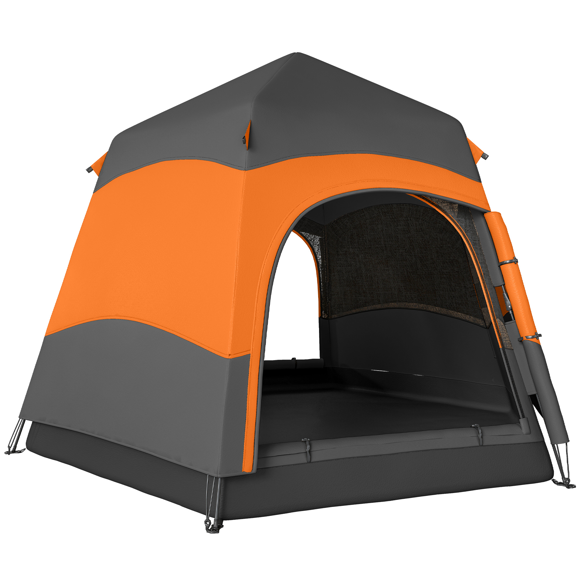 Rosford Orange Fabric Camping Tent - 275cm - Life Essentials