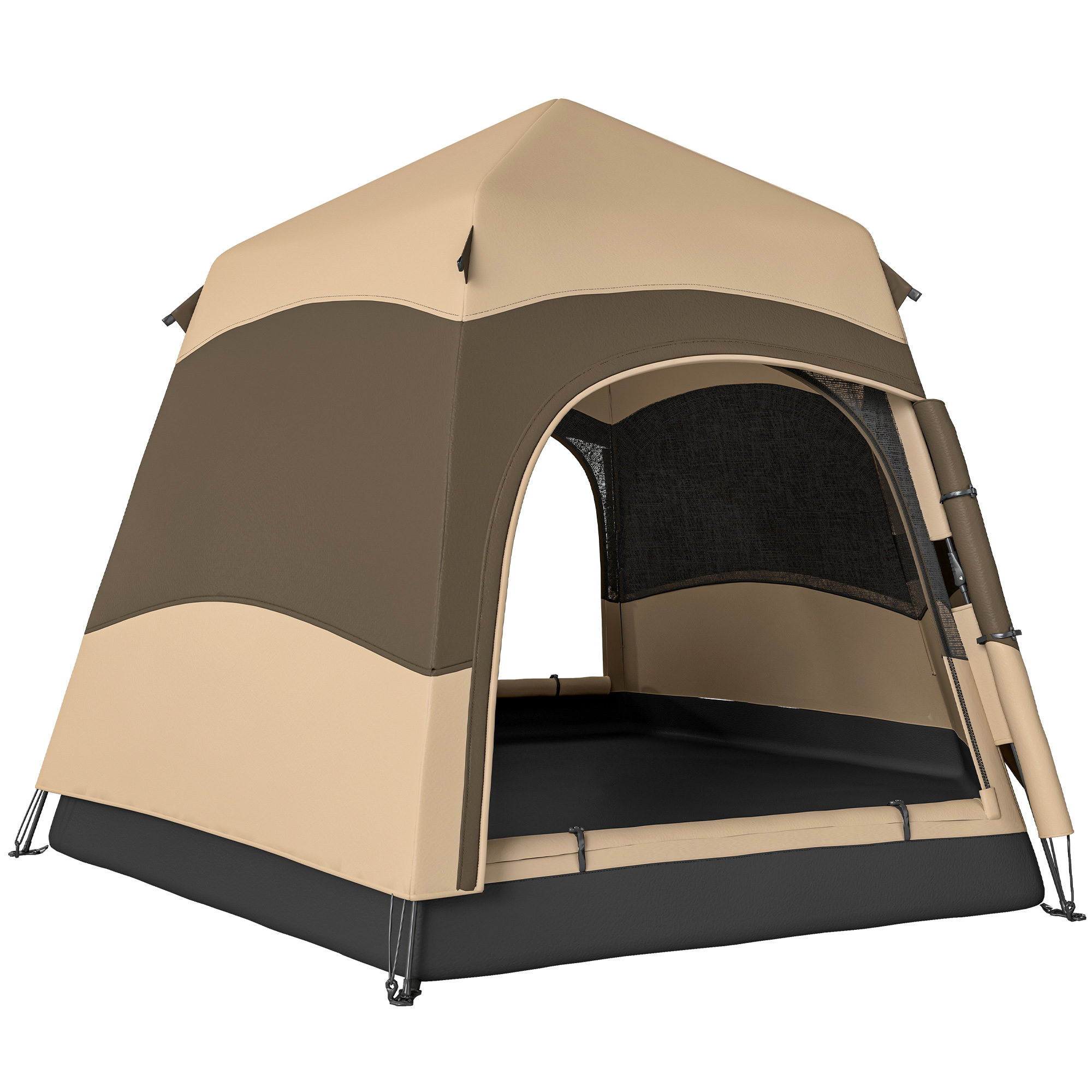 Rosford Brown Fabric Camping Tent - 275cm - Life Essentials