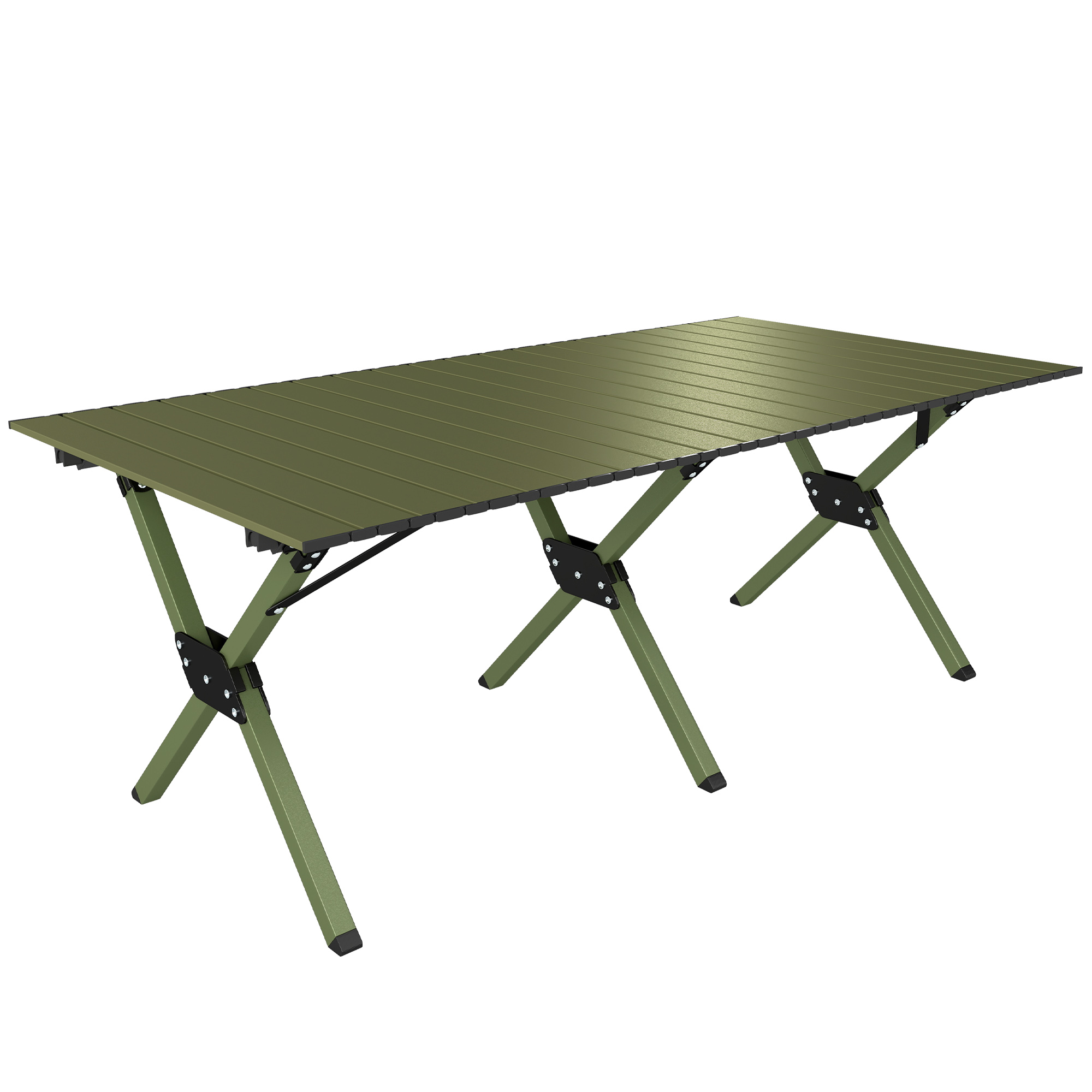 Camlyne Green Metal Folding Camping Table - 59cm - Life Essentials
