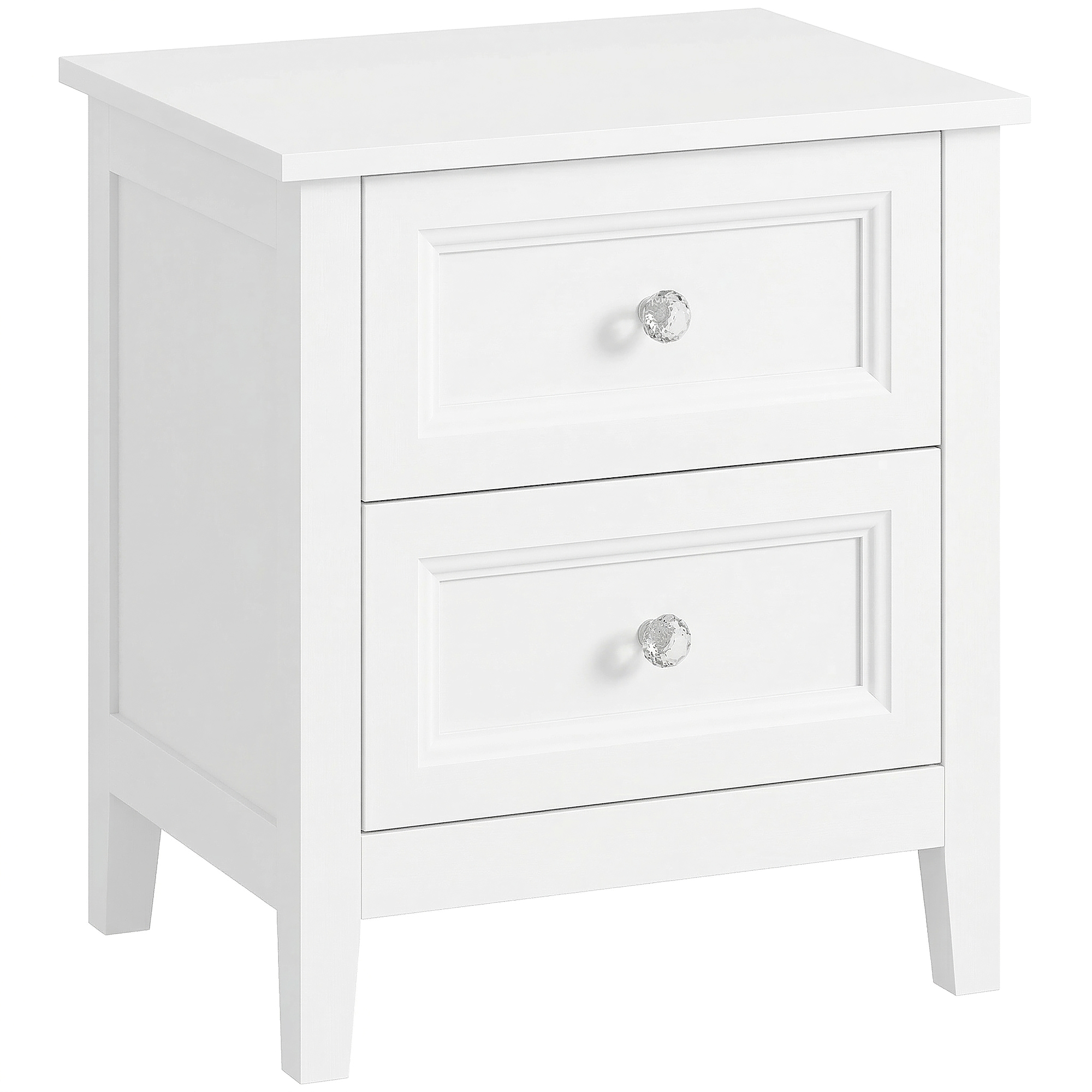 Jarona White Bedside Table - 45cm - Life Essentials