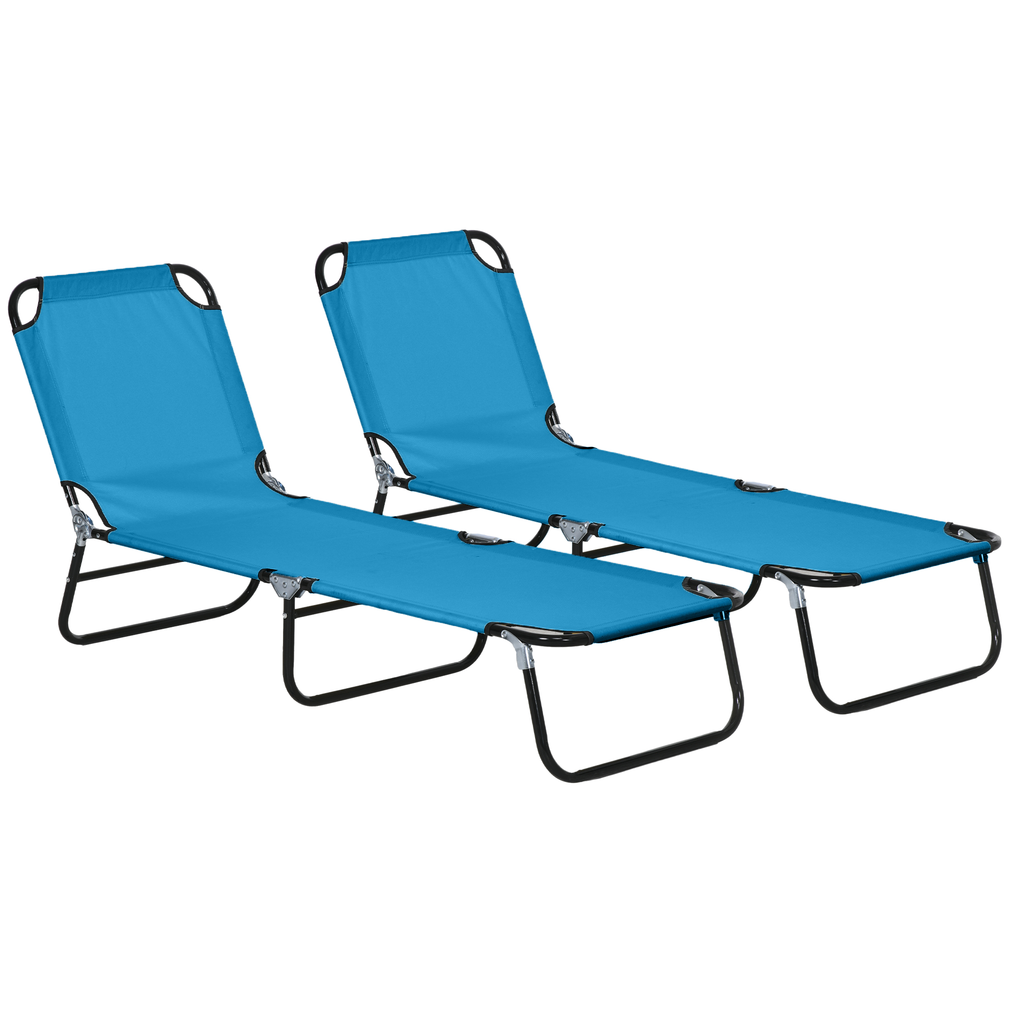 Windene Sky Blue Fabric Sun Lounger - 56cm - Life Essentials