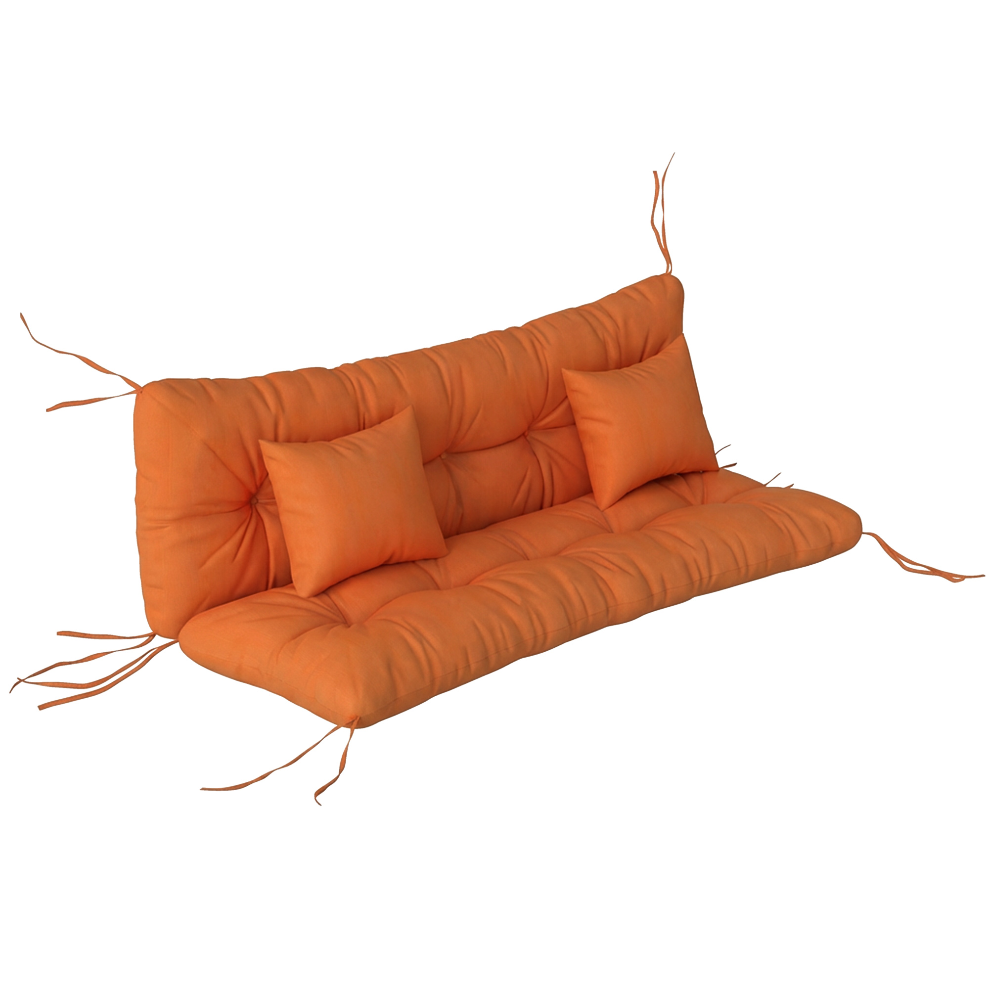 Winhall Orange PP Cotton Chair Cushion with 2 Pillows - 50cm - Life Essentials