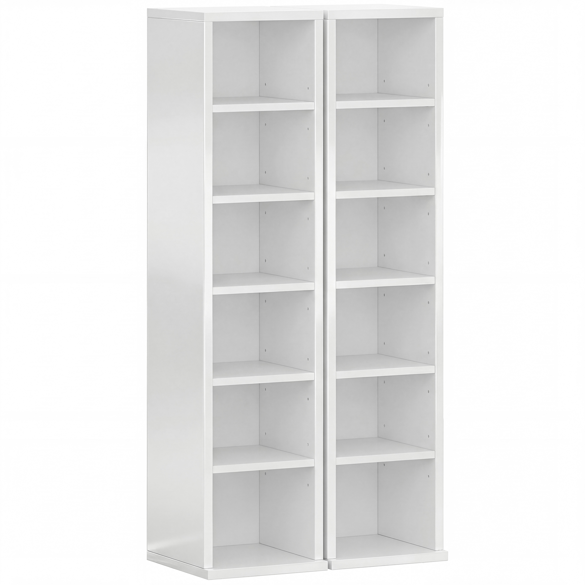 Winheir High Gloss White Particle Board Bookcase Set of 2 - 21cm - Life Essentials