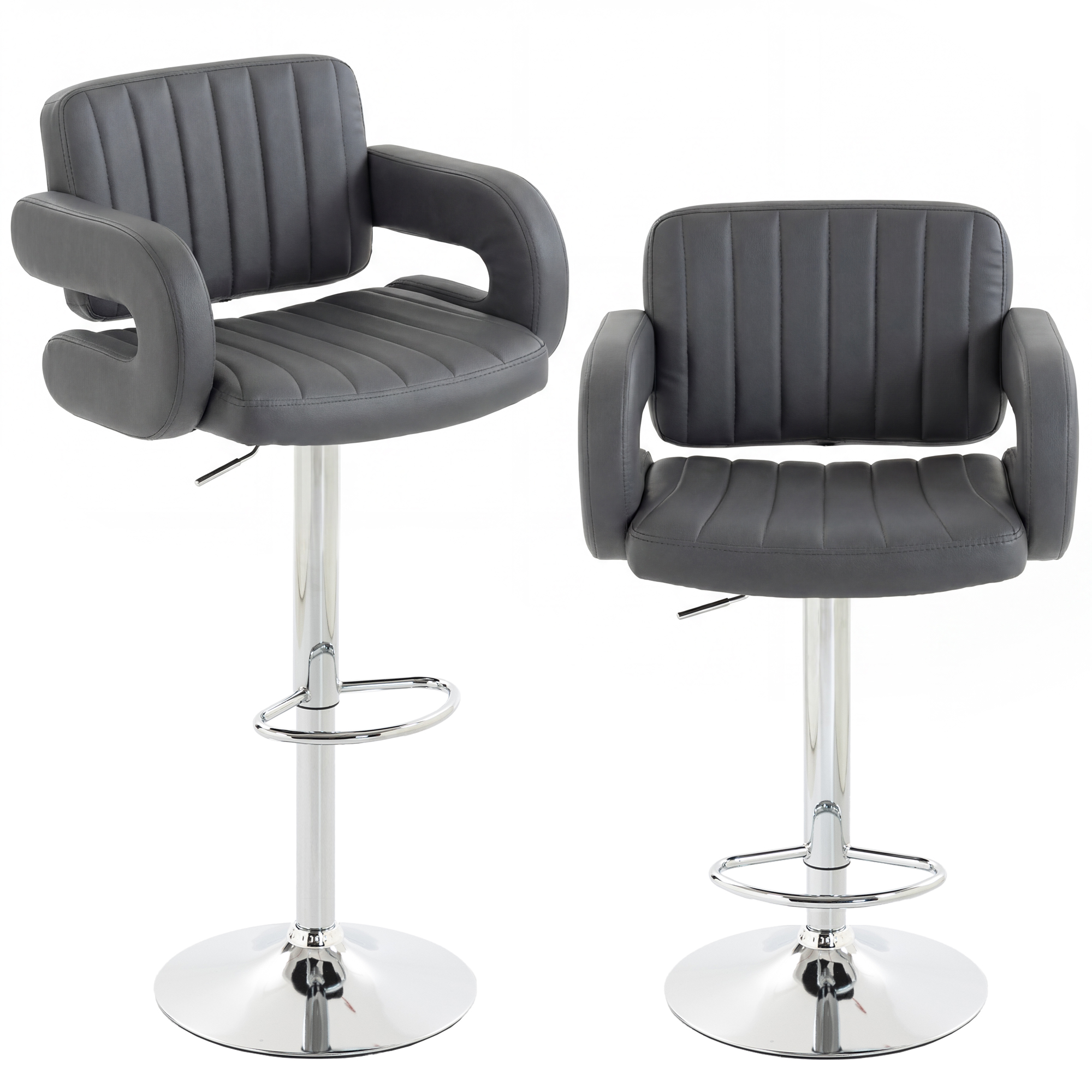 Broton Grey Plywood Bar Stool Set of 2 - 57.5cm - Life Essentials