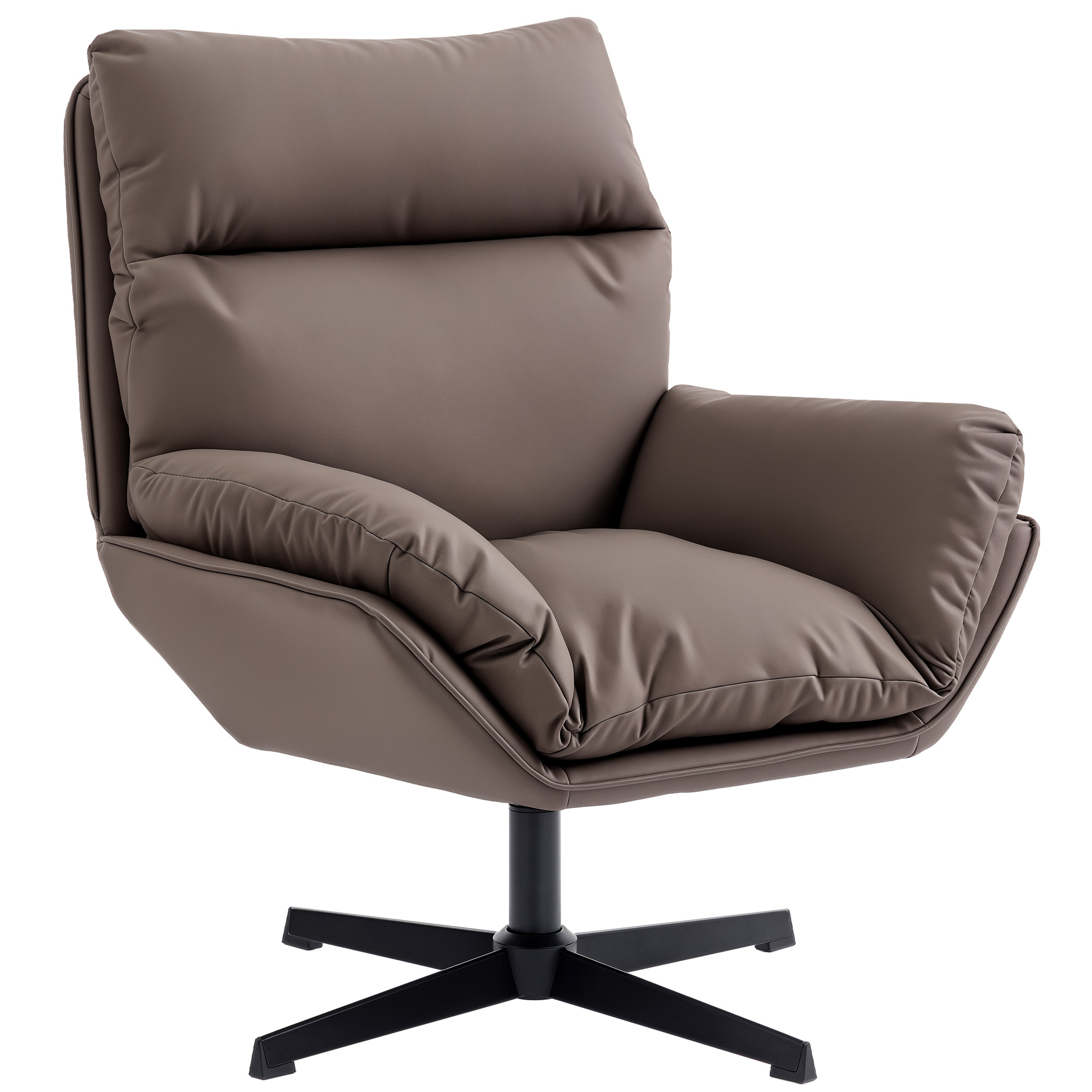 Rosglen Metal Swivel Chair - Dark Brown - Life Essentials