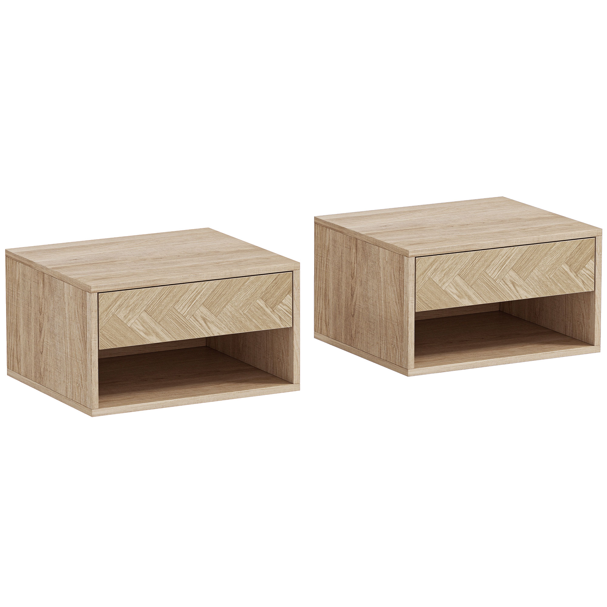 Stahall Natural Bedside Table Set of 2 - 37cm - Life Essentials