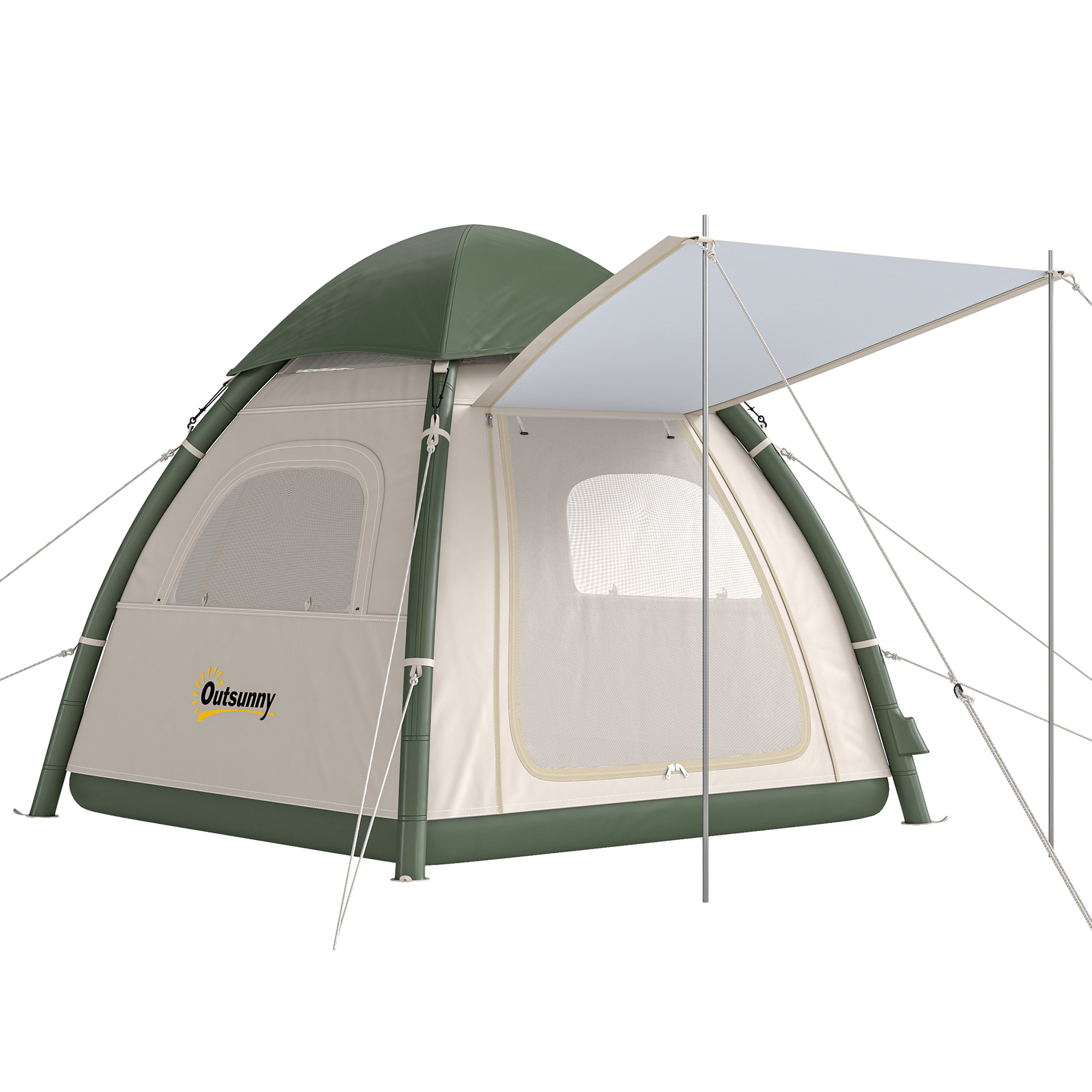 Yorthor Beige Metal Camping Tent - 220cm - Life Essentials