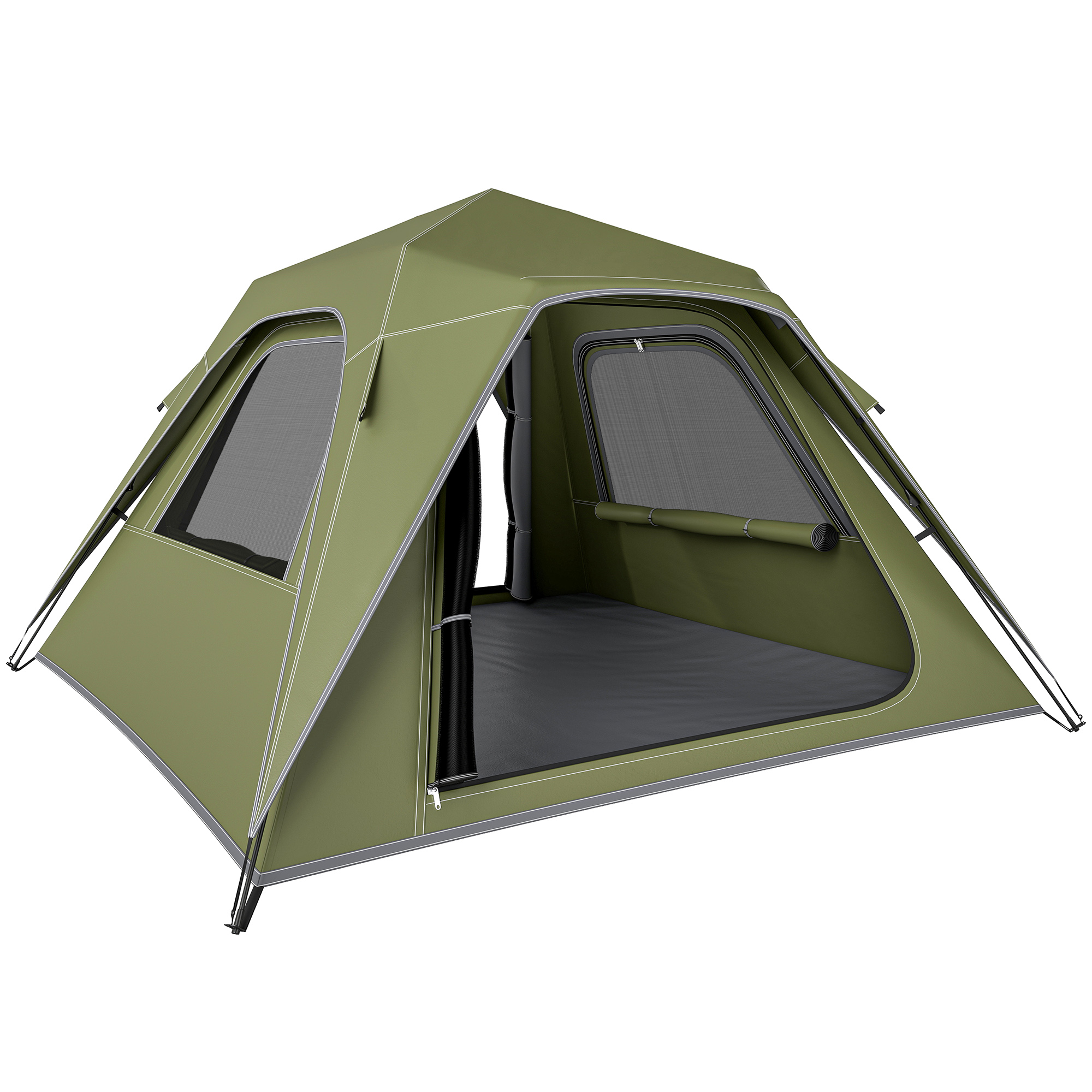 BELLEY Green Fabric Camping Tent - 240cm - Life Essentials