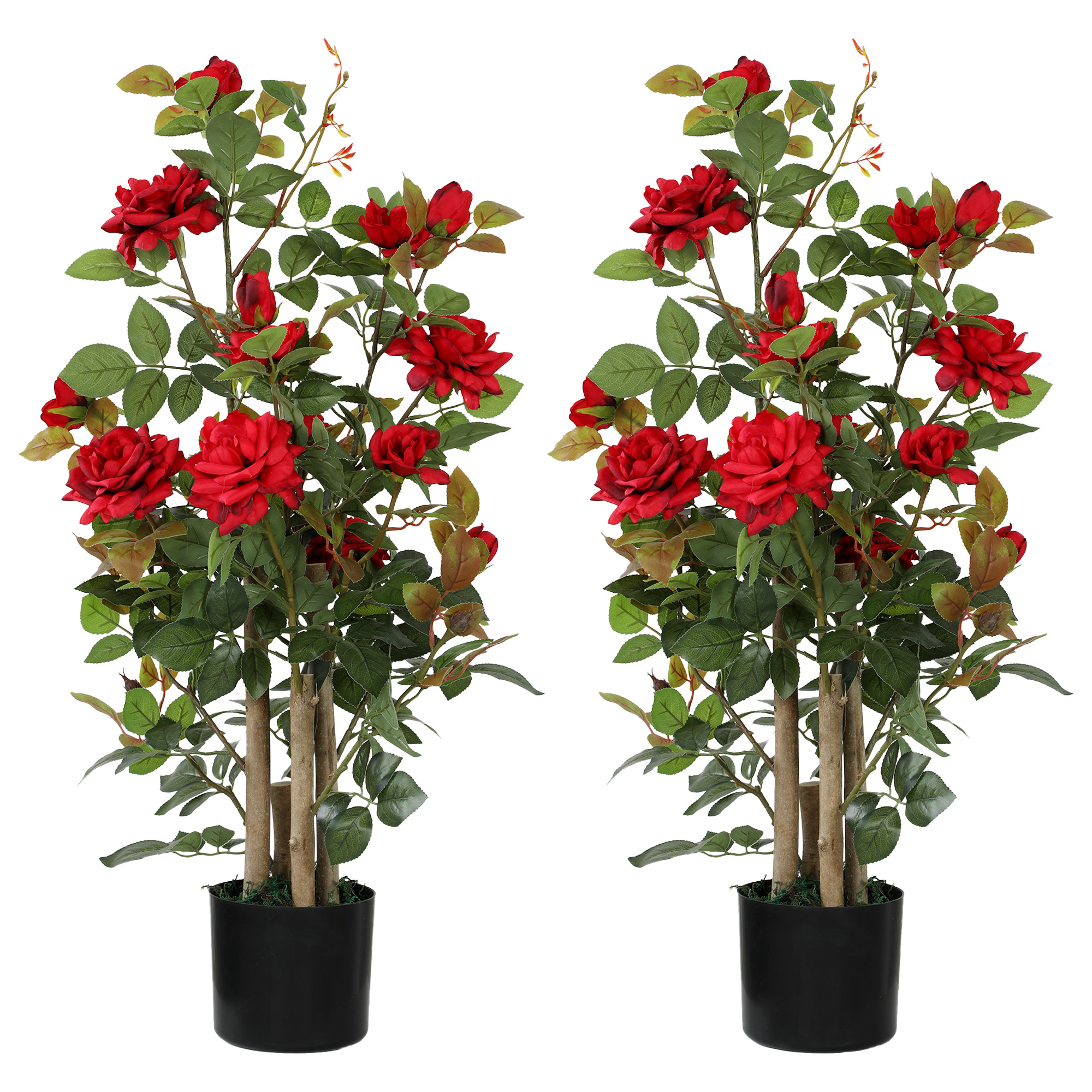 MONT Red Fabric Artificial Plant Set of 2 - 90cm - Life Essentials