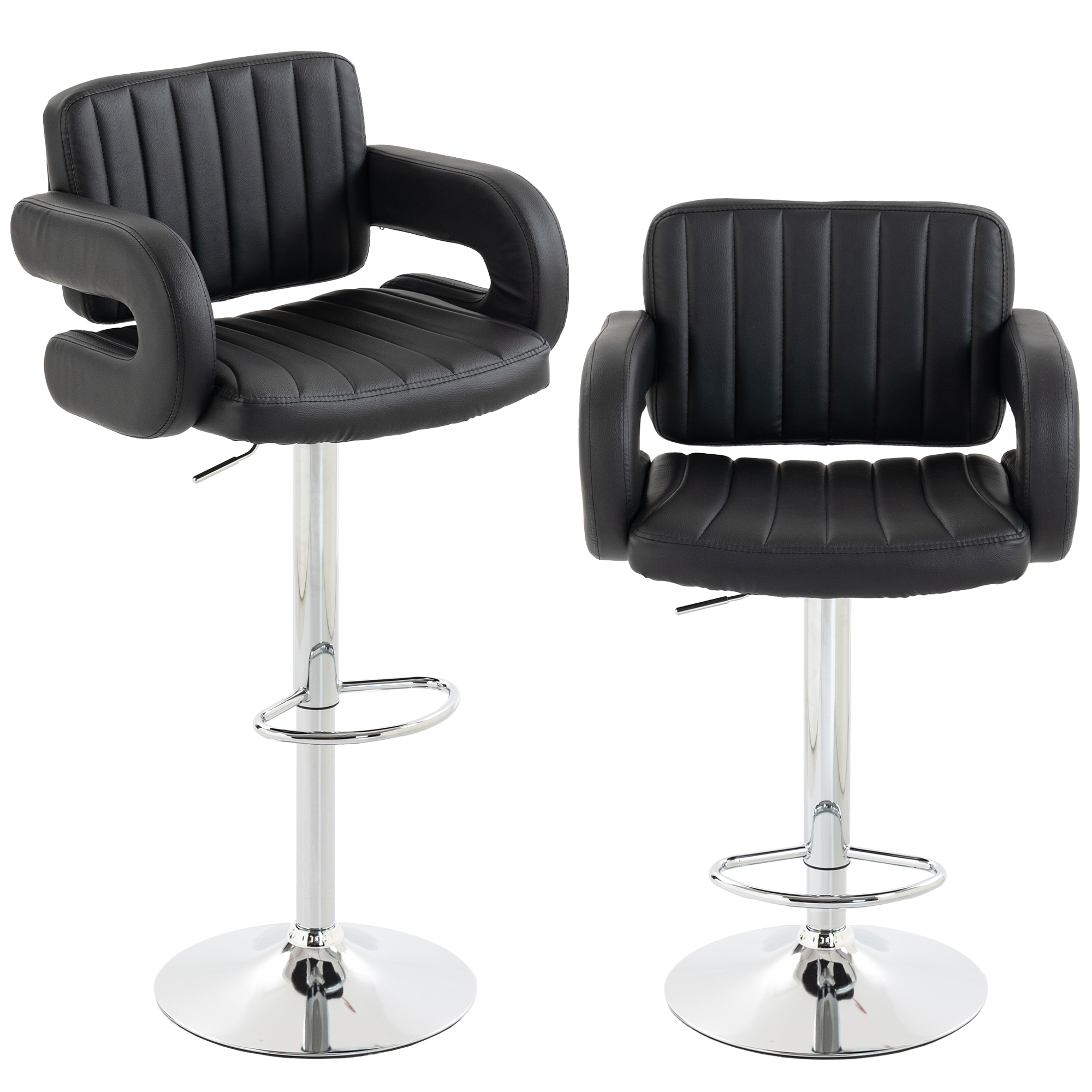 Broton Black Plywood Bar Stool Set of 2 - 57.5cm - Life Essentials