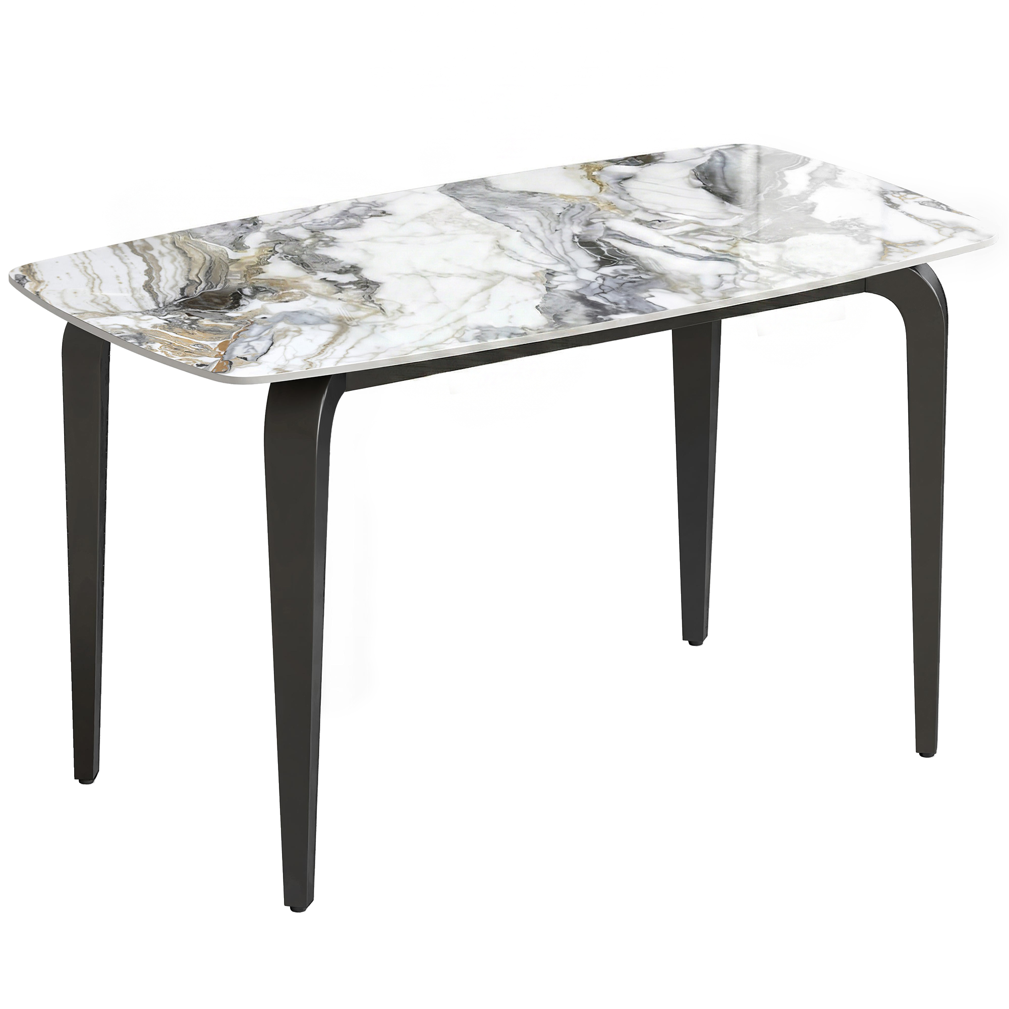 Brocrof White Metal Dining Table - 130cm - Life Essentials