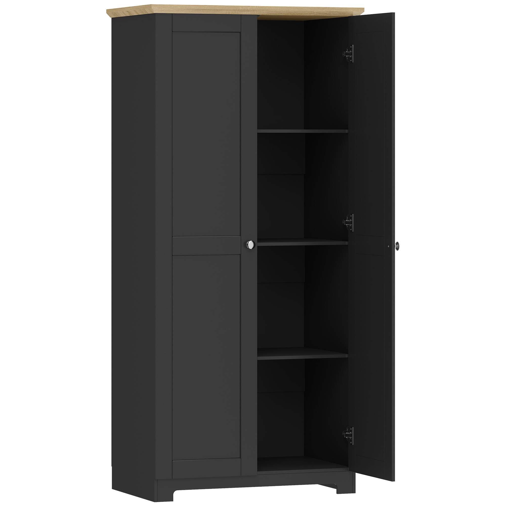 Broshaw Black MDF Kitchen Cupboard - 80cm - Life Essentials