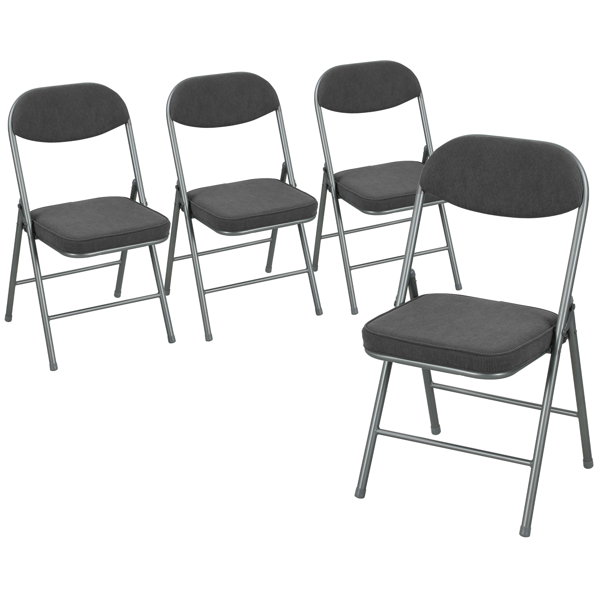 Brocarr Dark Grey Steel Camping Chair Set of 4 - 45cm - Life Essentials