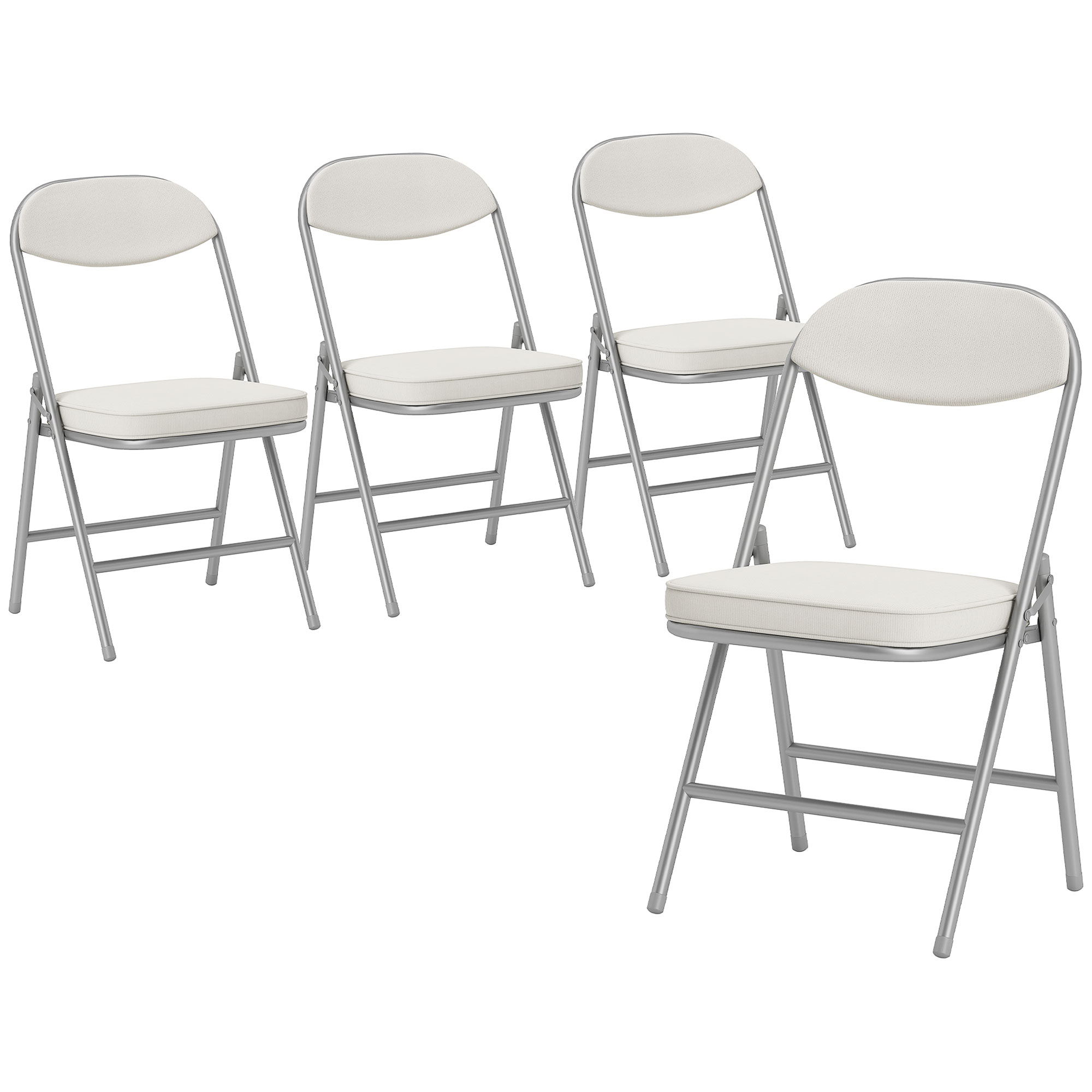 Brocarr Cream Steel Camping Chair Set of 4 - 45cm - Life Essentials