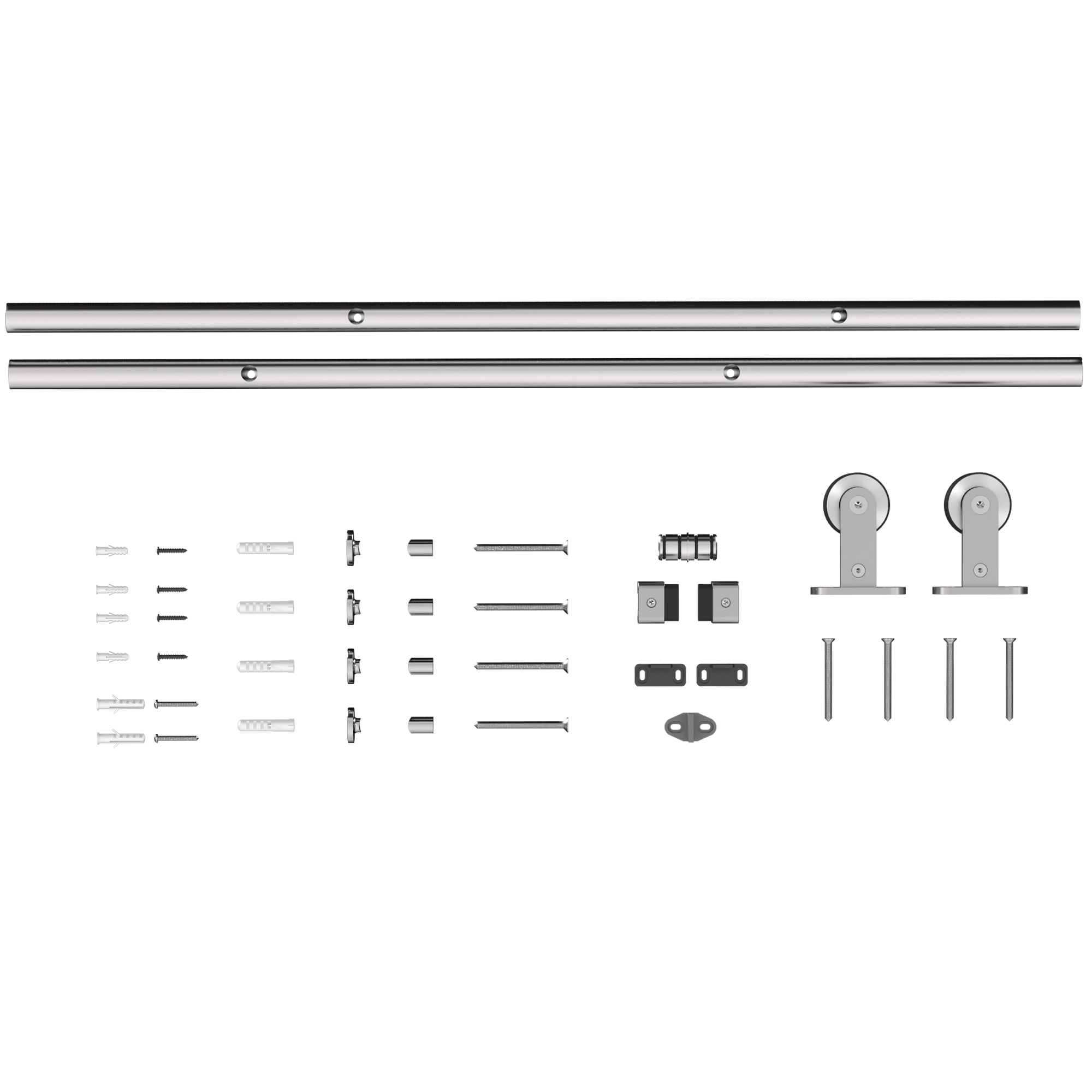 Glydene Silver Stainless Steel Sliding Door Kit 200cm - Life Essentials