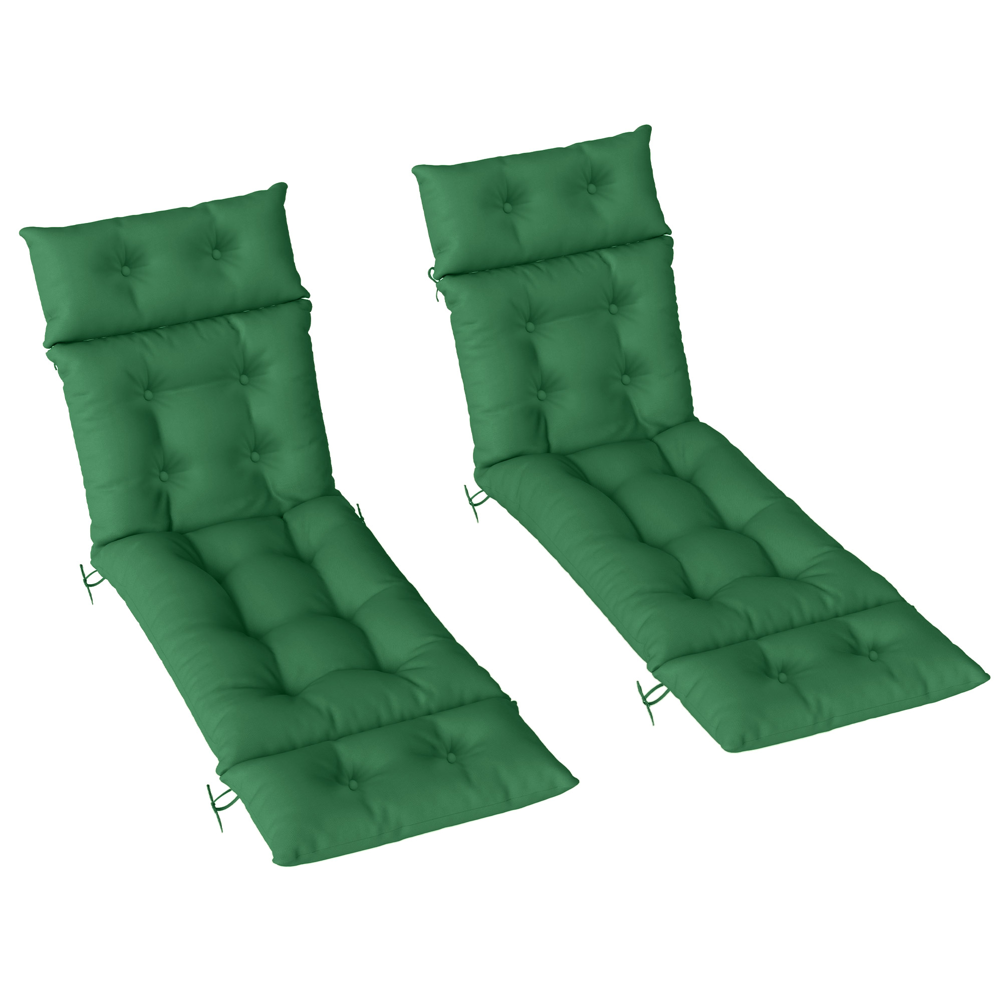 Chedene Green PP Foam Sun Lounger Cushions Set of 2 - 56cm - Life Essentials