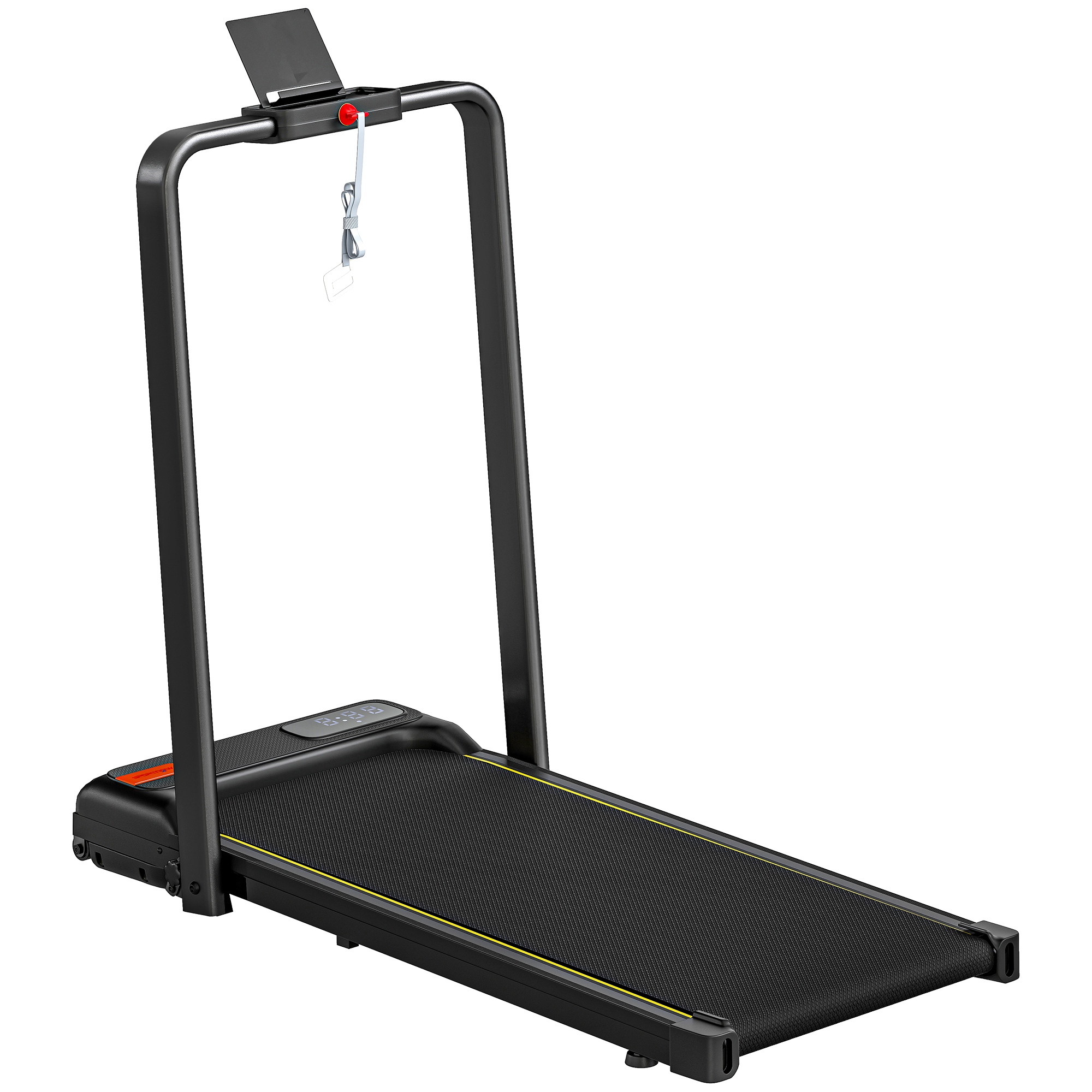 Lyrar Black Steel 2HP Portable Treadmill with Handle - 48cm - Life Essentials