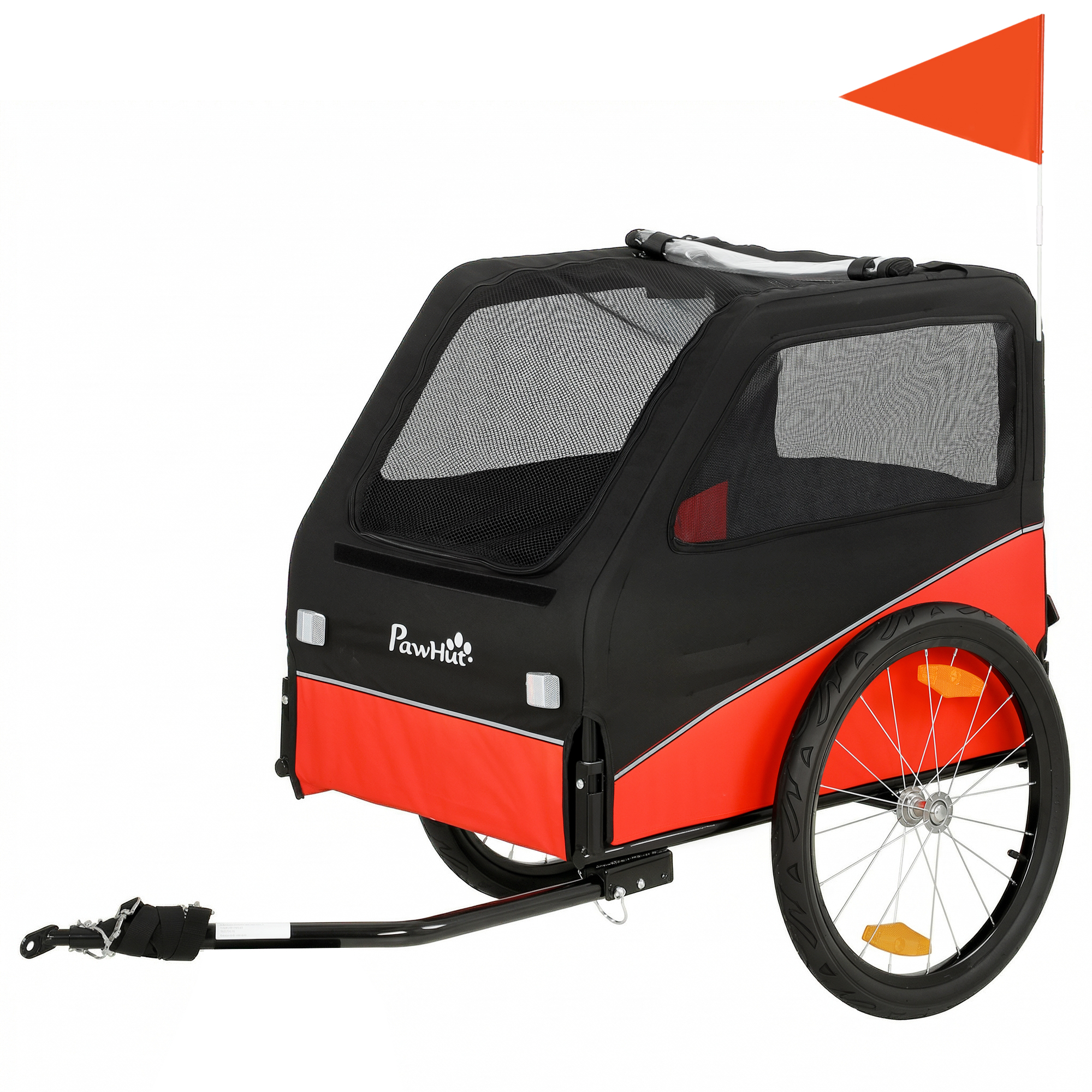 Chebyrn Red Fabric Pet Bike Trailer - 72cm - Life Essentials