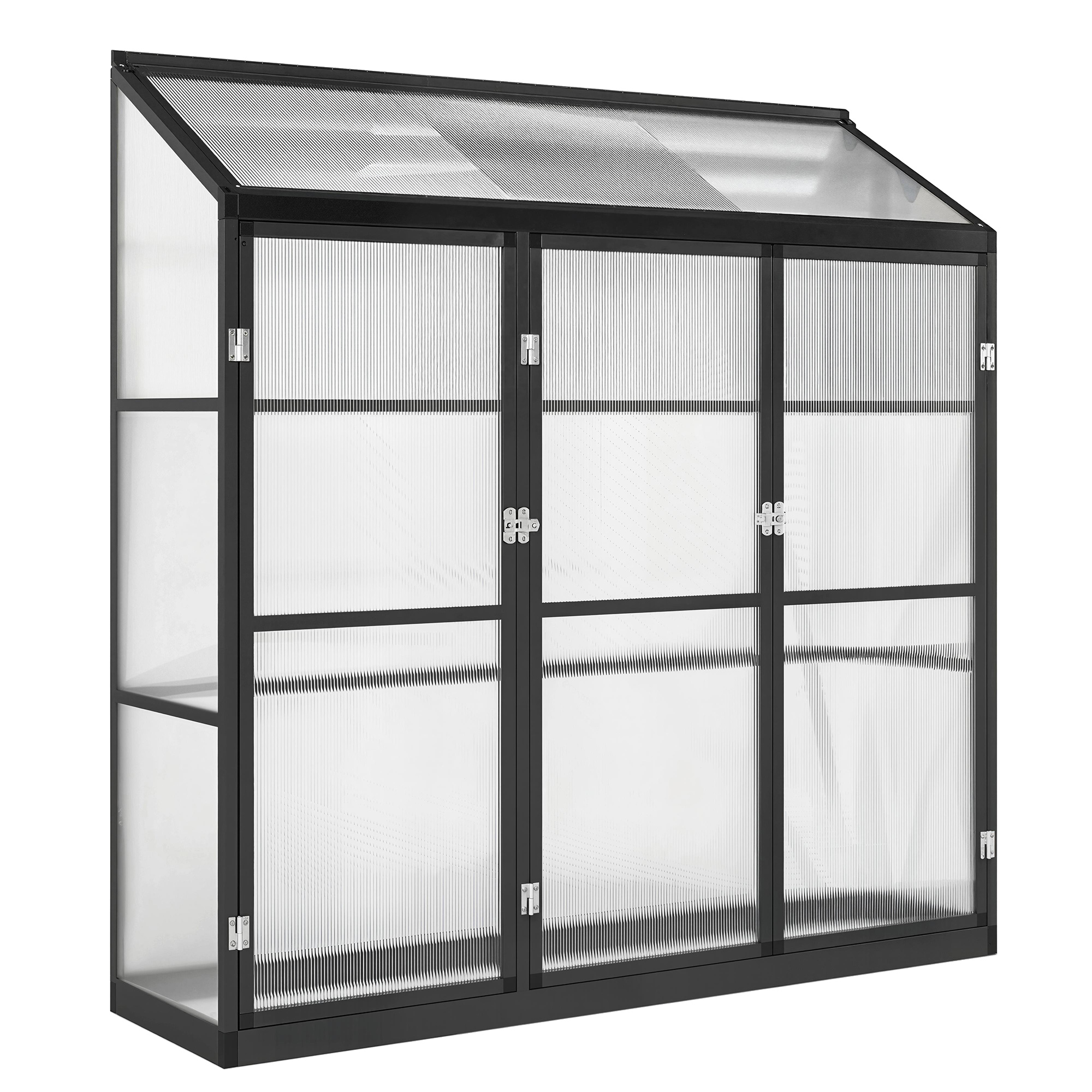 Norar Black Aluminium Greenhouse with Hinged Door - 50cm - Life Essentials