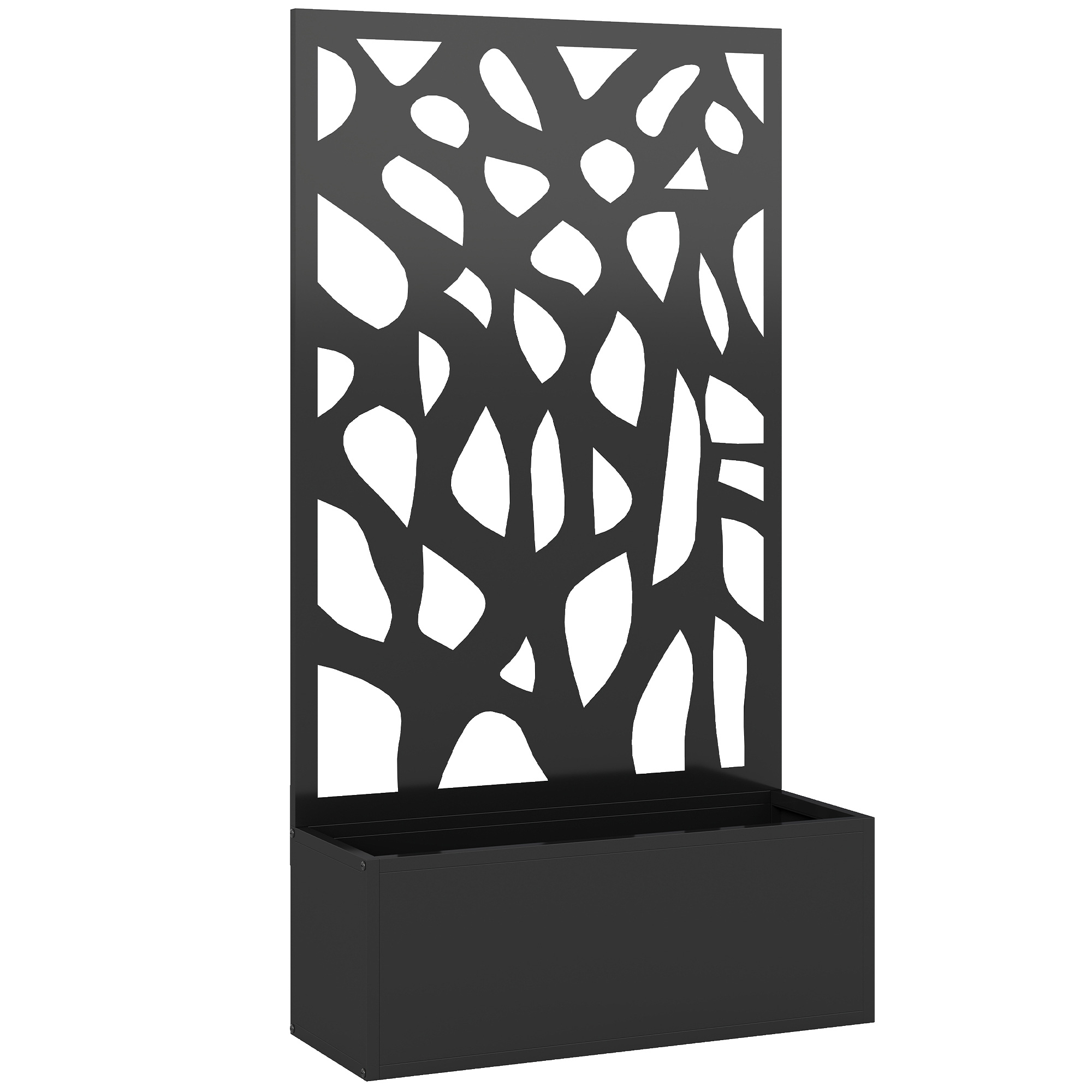 Ashcrof Black Metal Garden Bed with Trellis - 23cm - Life Essentials