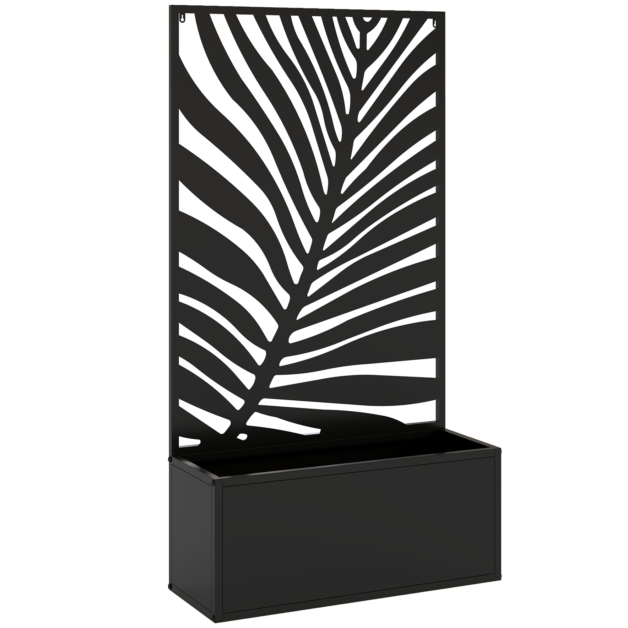 Dormore Black Metal Garden Bed with Trellis Planter - 23cm - Life Essentials