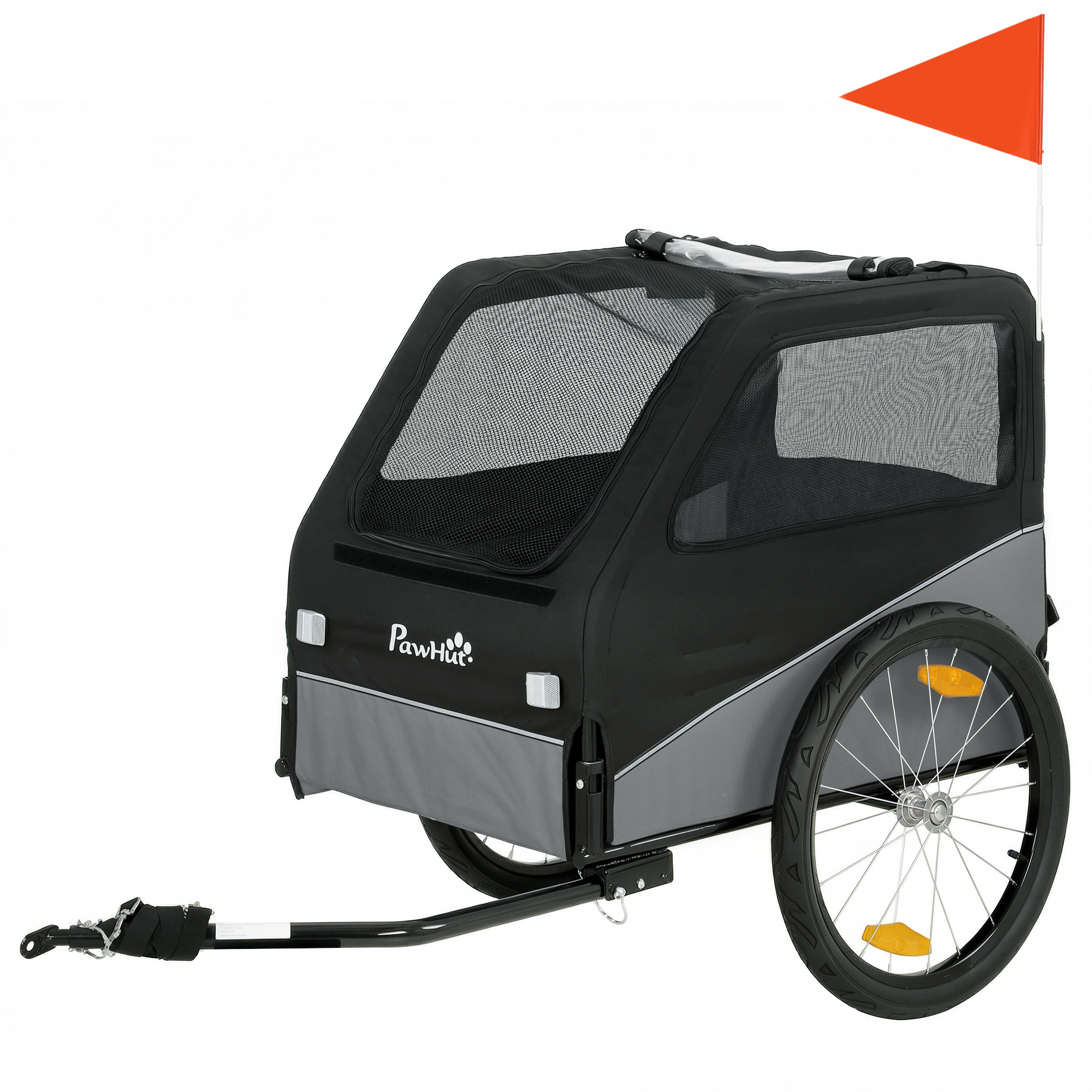 Chebyrn Grey Fabric Pet Bike Trailer - 72cm - Life Essentials