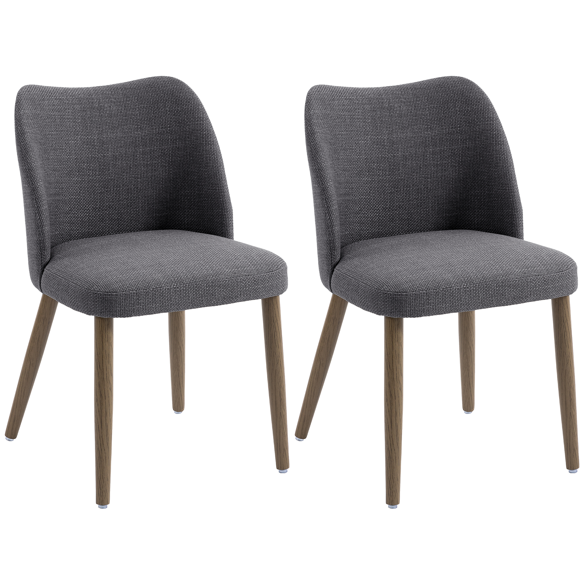 Valcour Dark Grey Multilayer Board Dining Chair Set of 2 - 46cm - Life Essentials