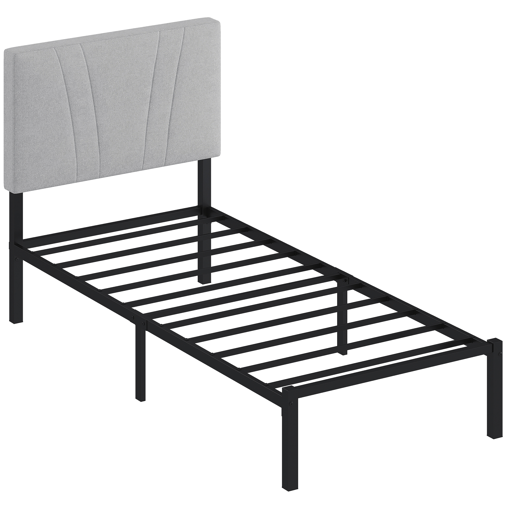 Lyrel Single Metal Board Bedframe - Black - Life Essentials