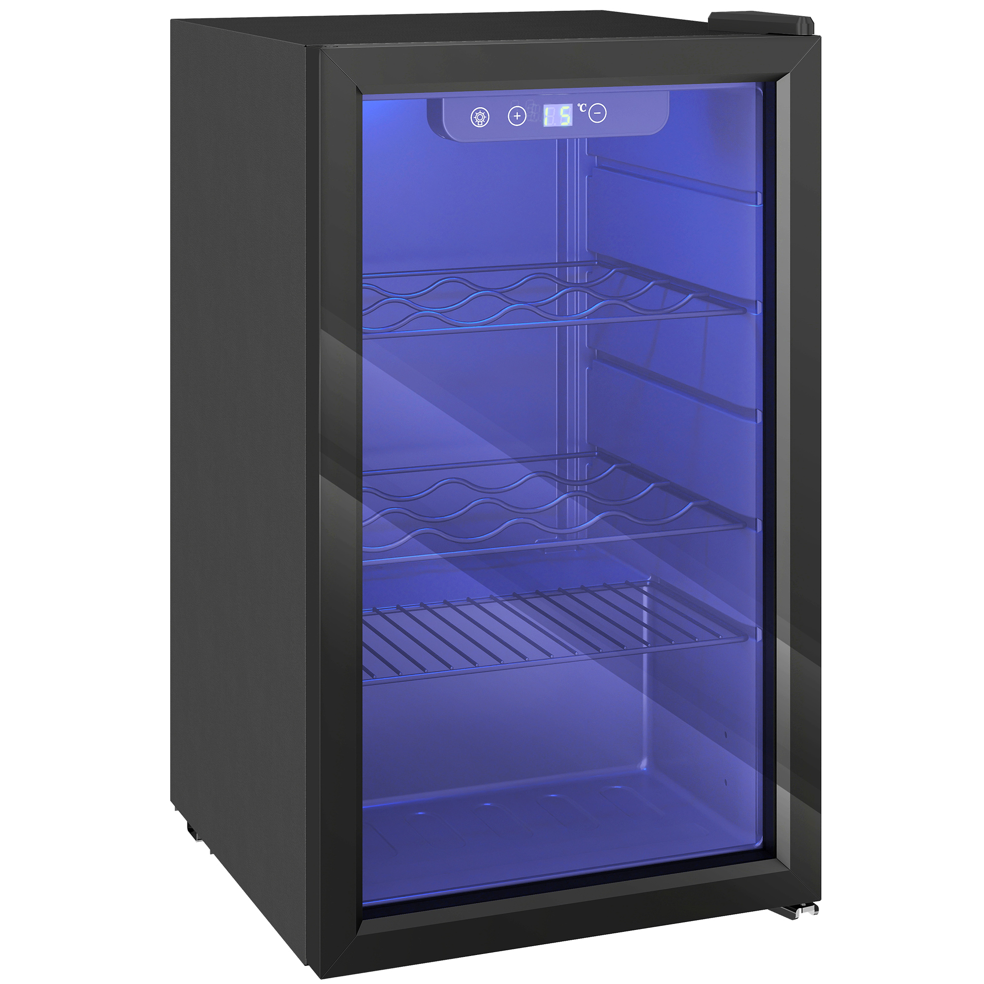 Halion Black Tempered Glass 24 Bottle Wine Cooler - 46cm