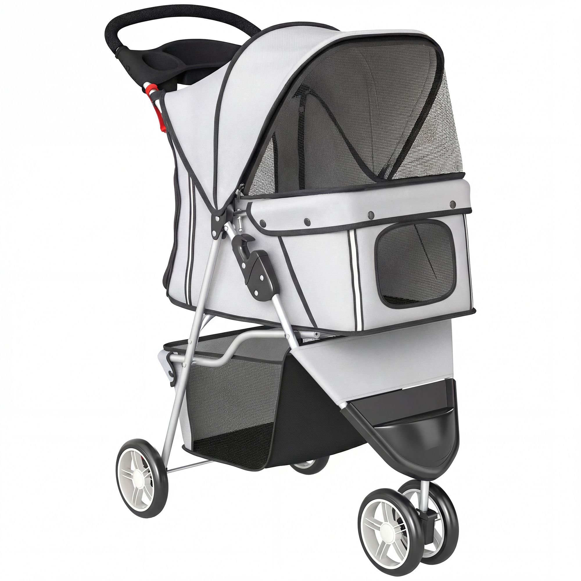 Easbury Grey Fabric Pet Stroller - 44cm - Life Essentials