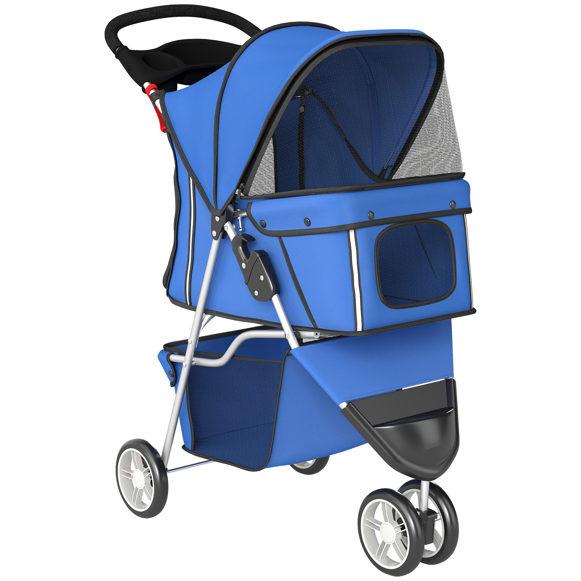 Easbury Blue Fabric Pet Stroller - 44cm - Life Essentials