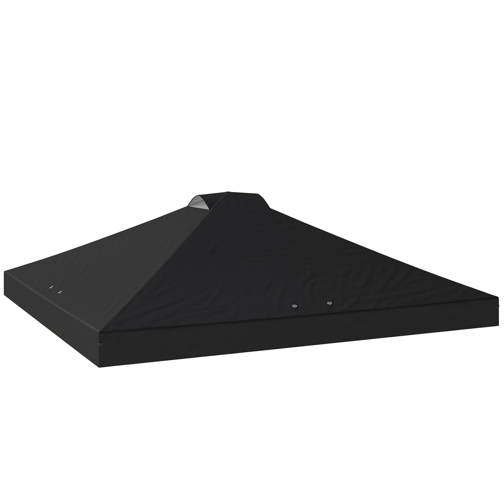 Elmhall Black Fabric 3x3m Waterproof Pop Up Canopy Cover with 8 Drainage Holes - 300cm - Life Essentials