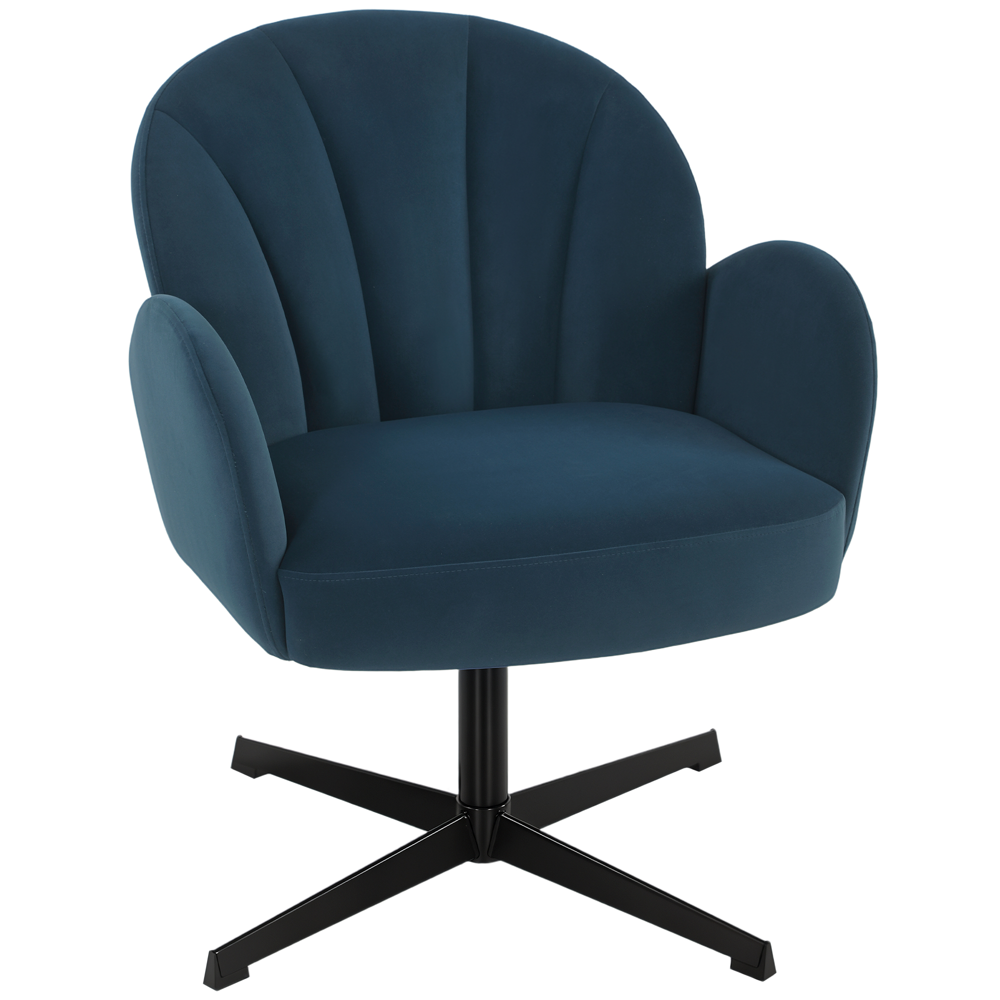 Dalvale Velvet Swivel Chair - Dark Blue - Life Essentials