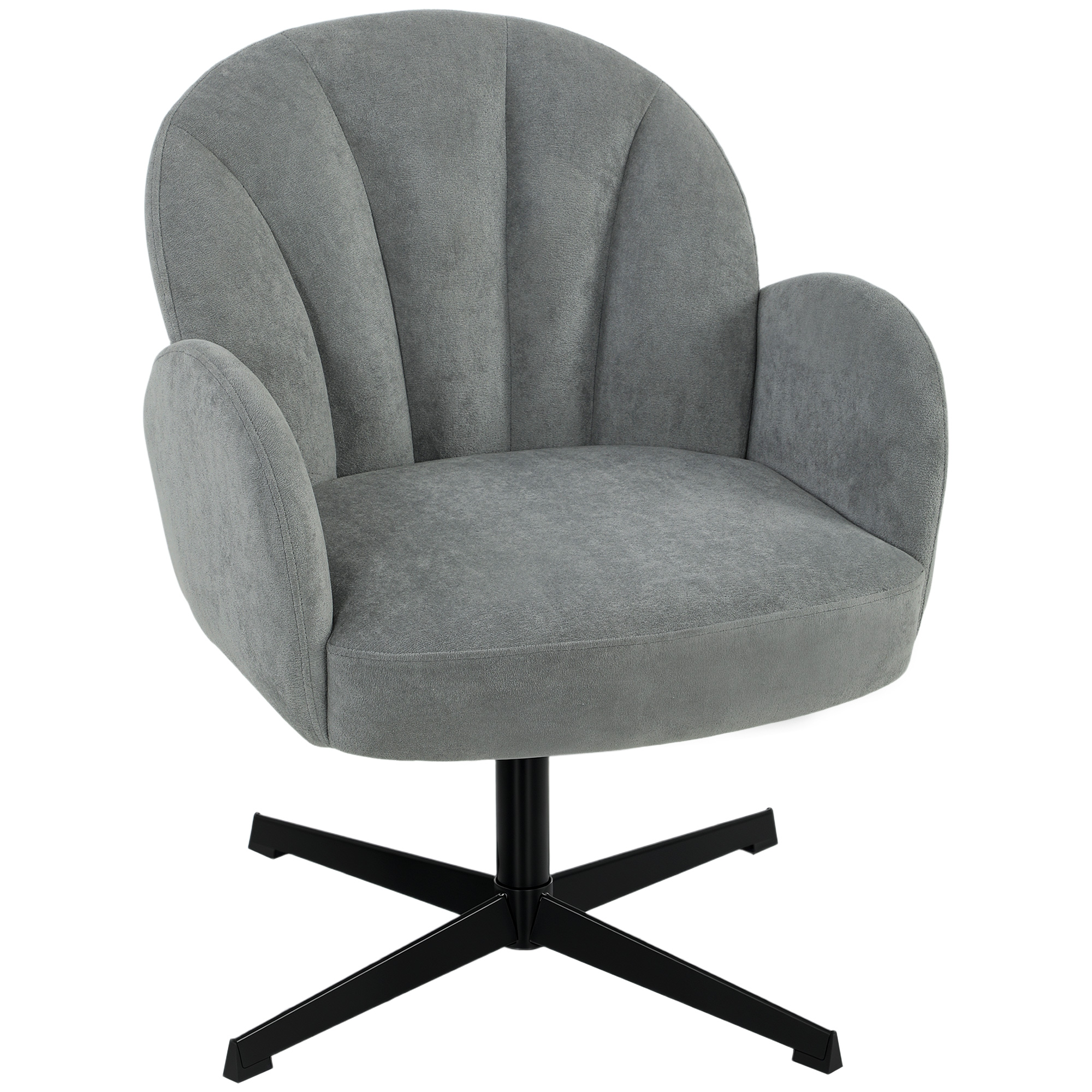 Dalvale Velvet Swivel Chair - Grey - Life Essentials
