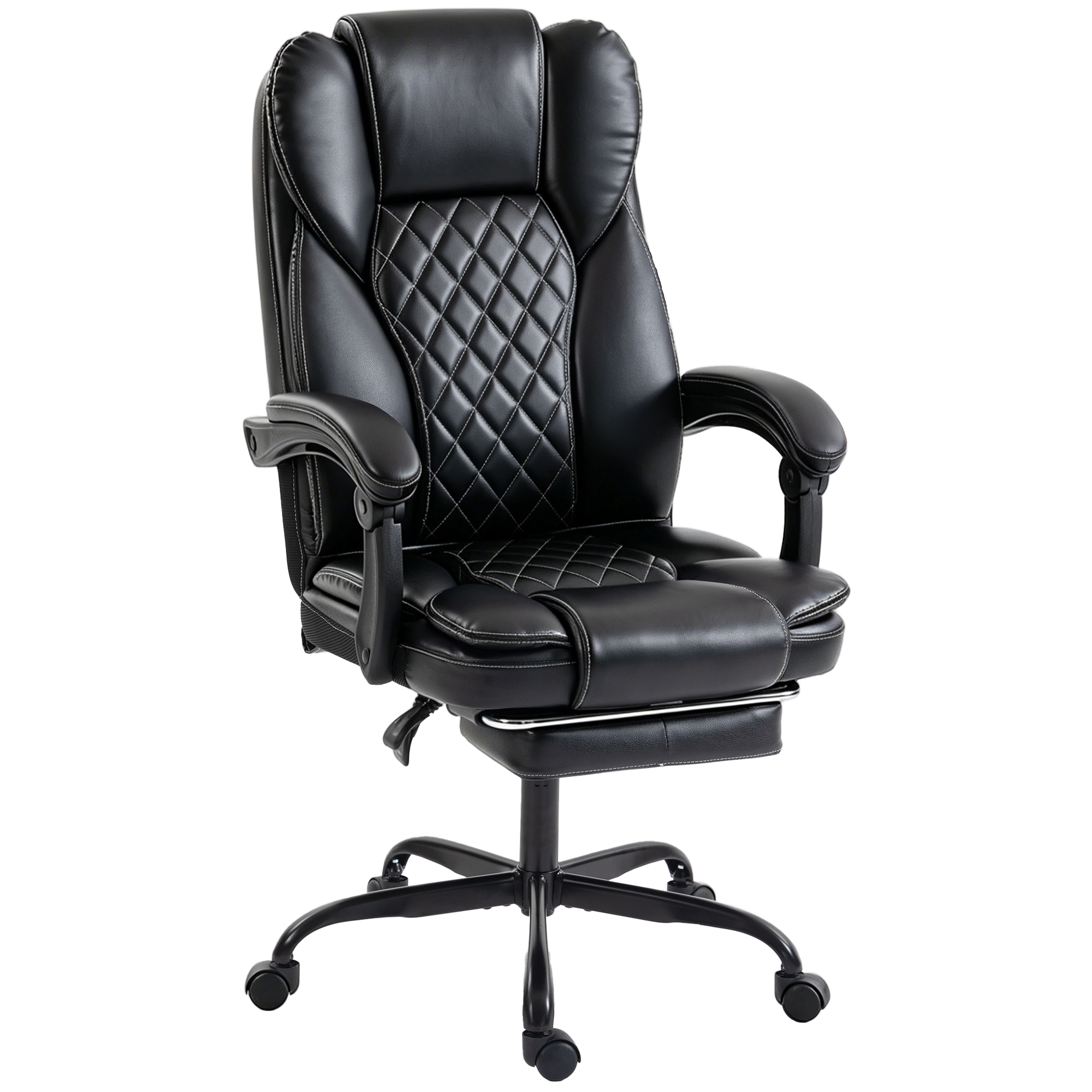 Dalwick Black Steel Reclining Office Chair - 62cm - Life Essentials