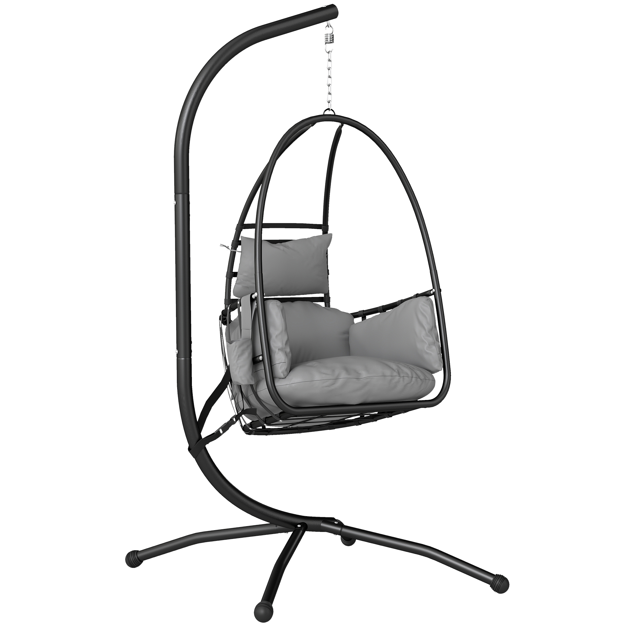 Wexier Dark Grey Steel Egg Chair - 95cm - Life Essentials