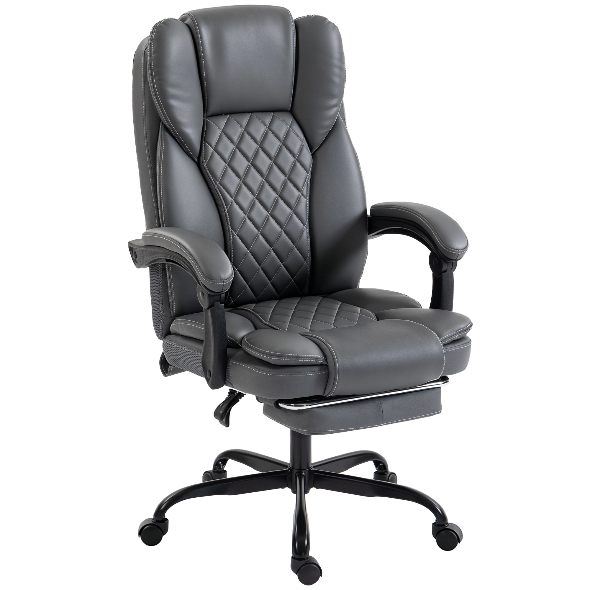 Dalwick Grey Steel Reclining Office Chair - 62cm - Life Essentials