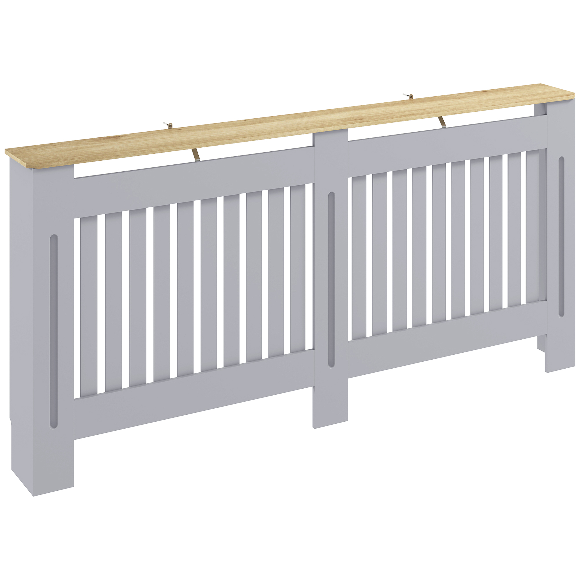 Dalloft Grey Radiator Cover with Line Grill Design - 19cm - Life Essentials