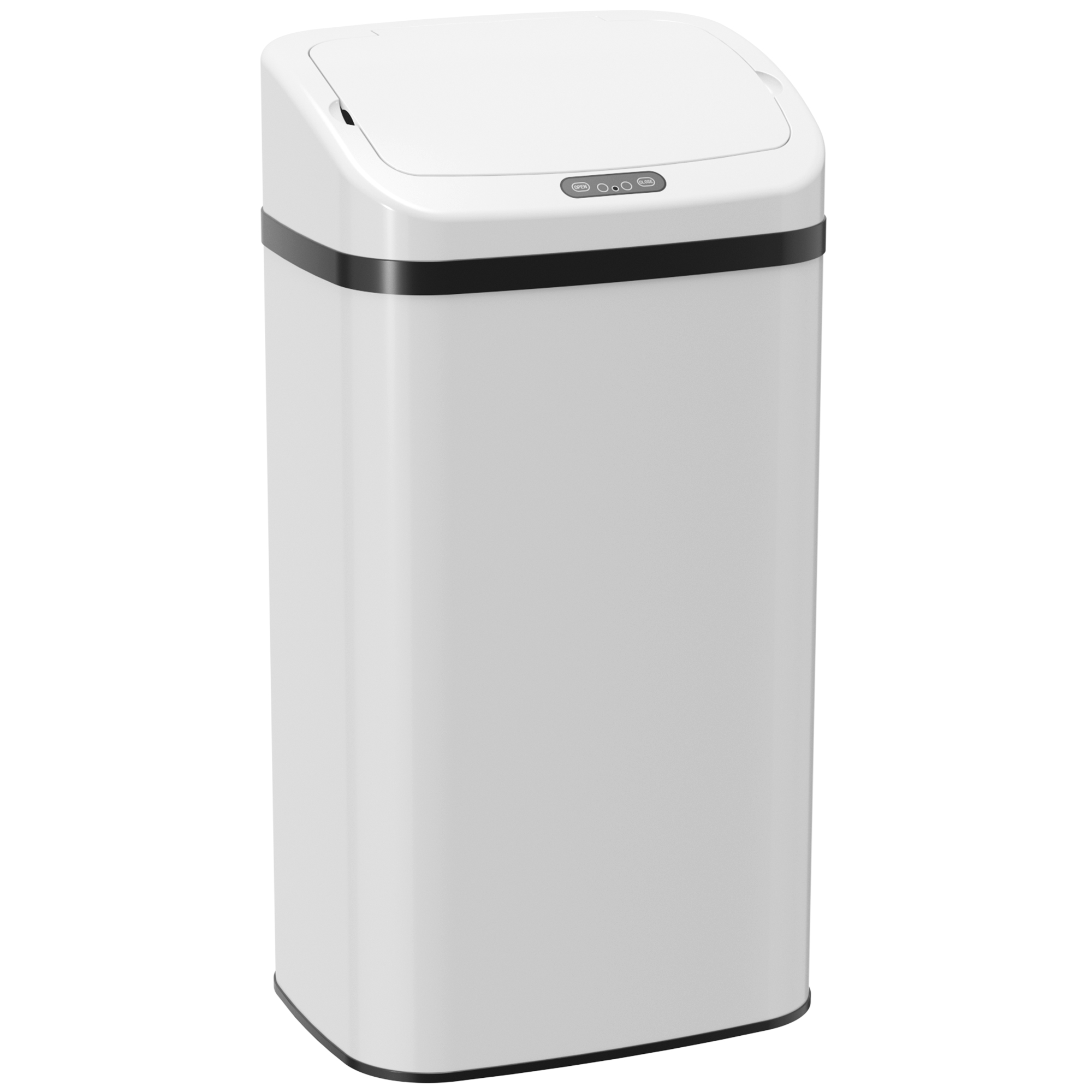 Eascote White Stainless Steel Sensor Rubbish Bin - 33cm - Life Essentials