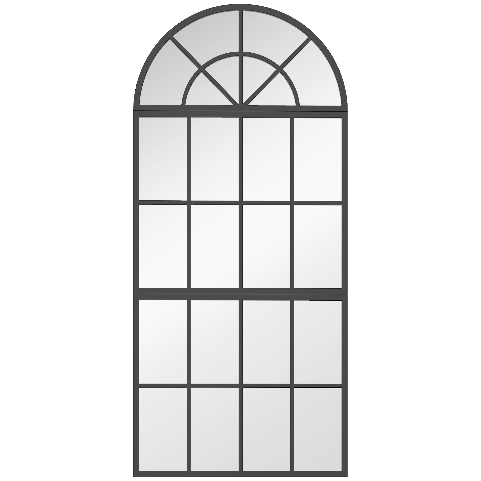 Lyrara Black Metal Wall Mirror - 54cm
